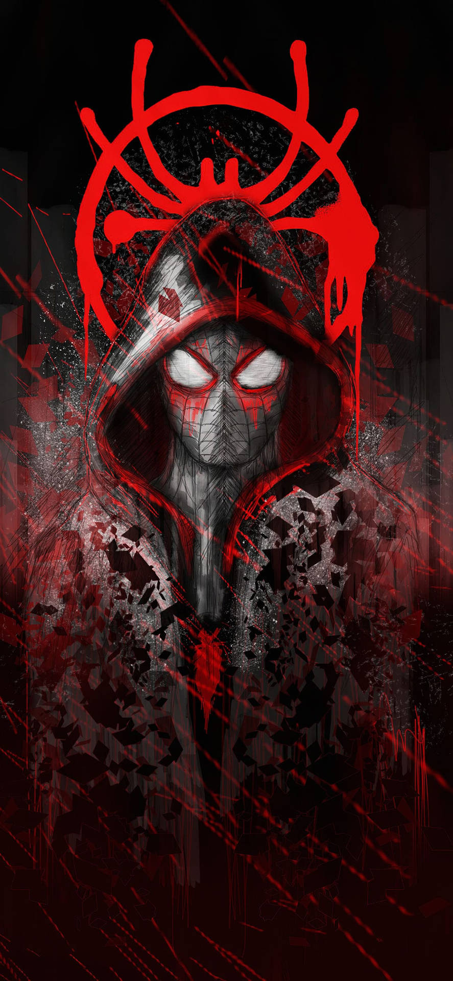 Kappie Spiderman-kunswerk-agtergrond