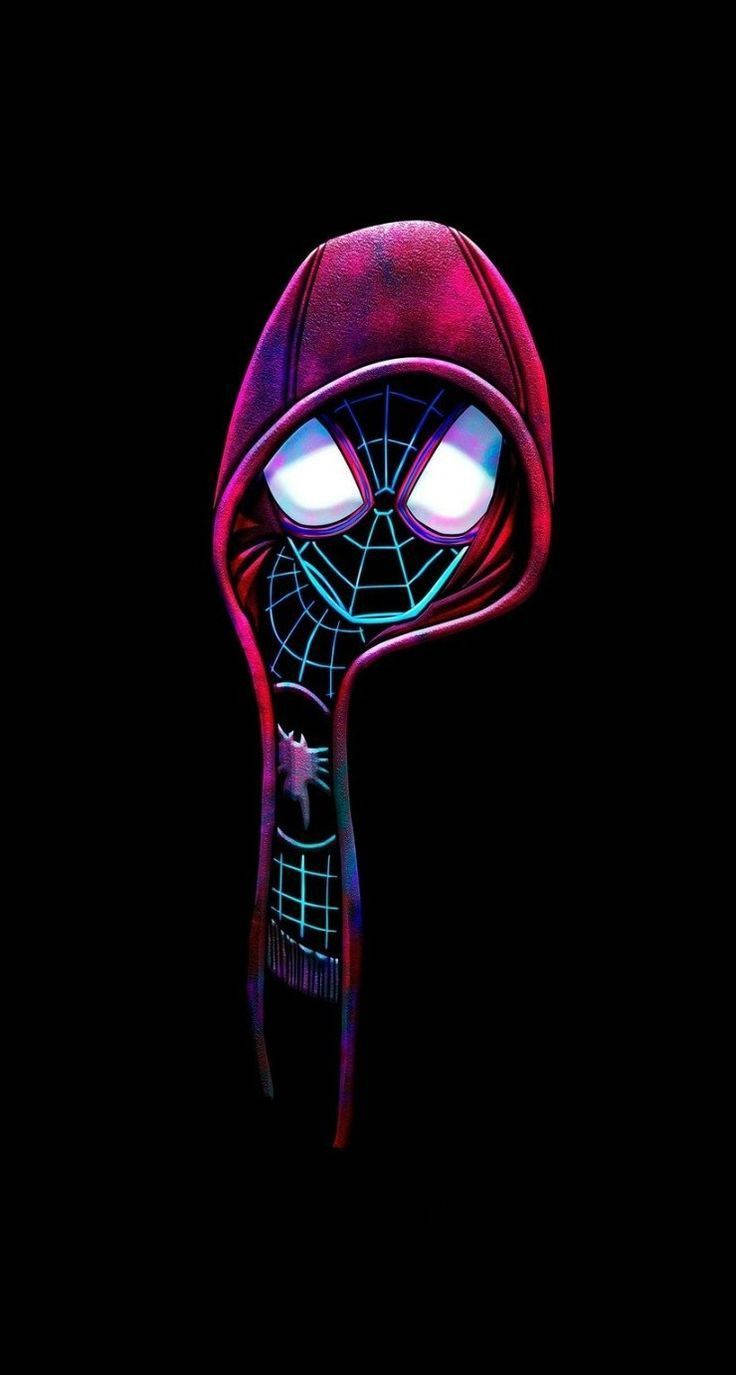 Spiderman Swart Agtergrond Alles Beste Muurpapier