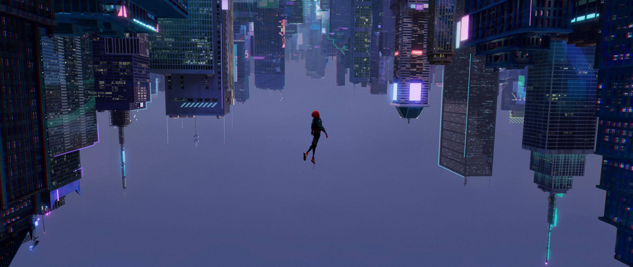 Spiderman wat vryval in die afgrond Muurpapier