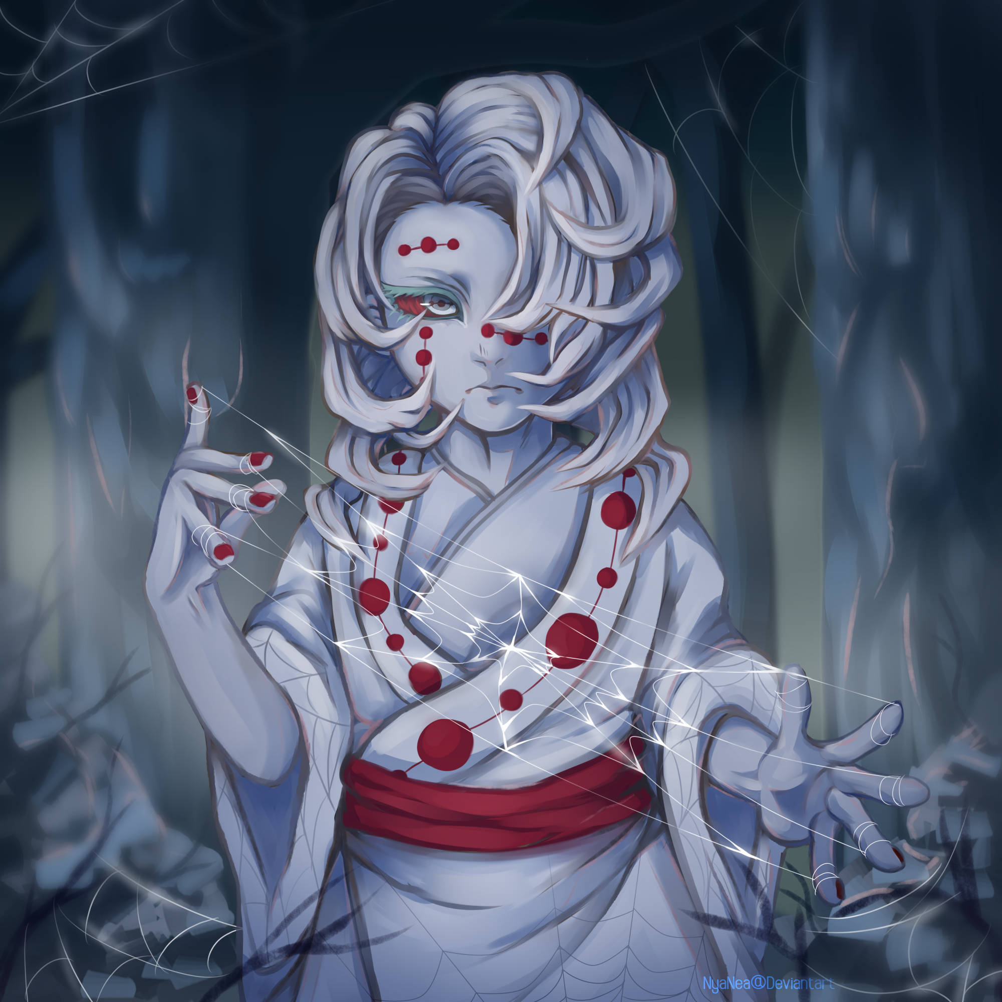 Spinnekopweb Rui Demon Slayer Muurpapier