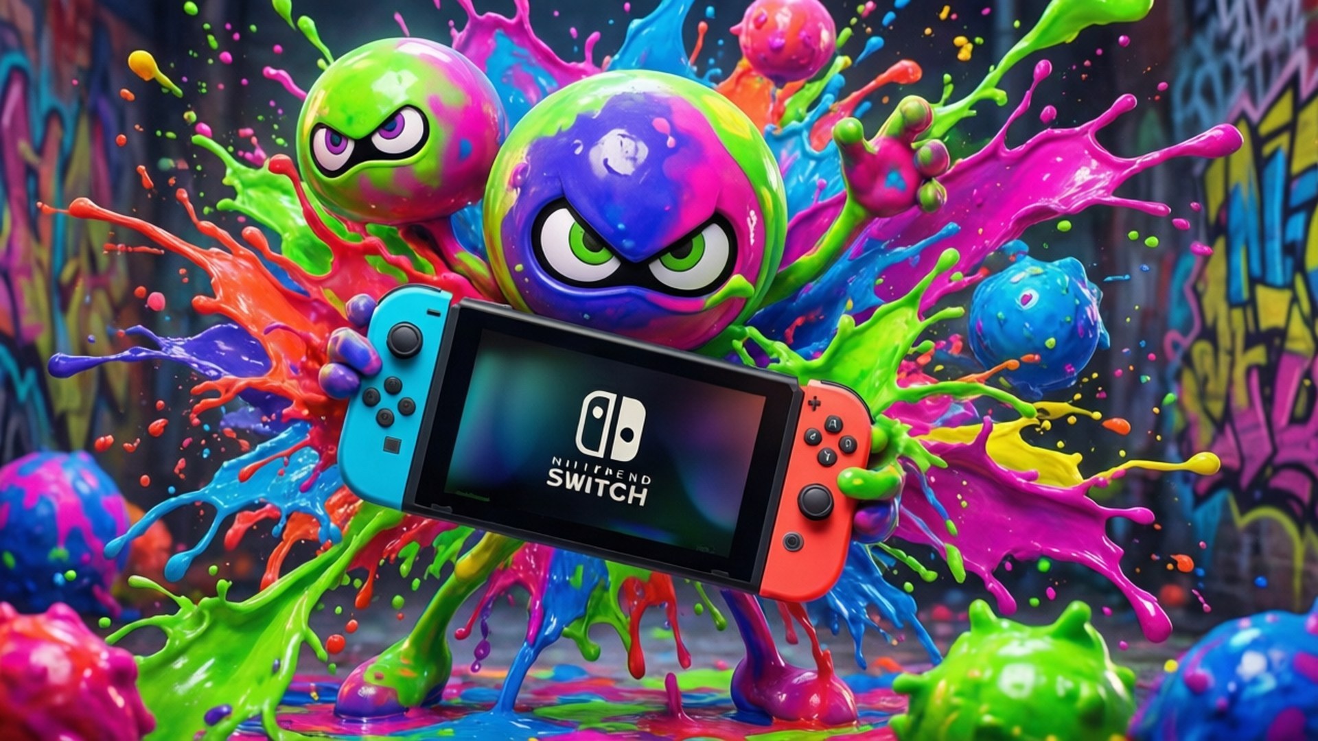 Splatoon Ink-geveg Muurpapier