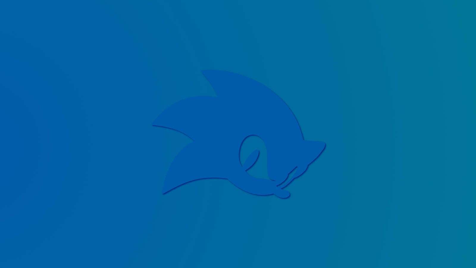 Minimalistiese blou Sonic-ikoon-behangpapieromslag.