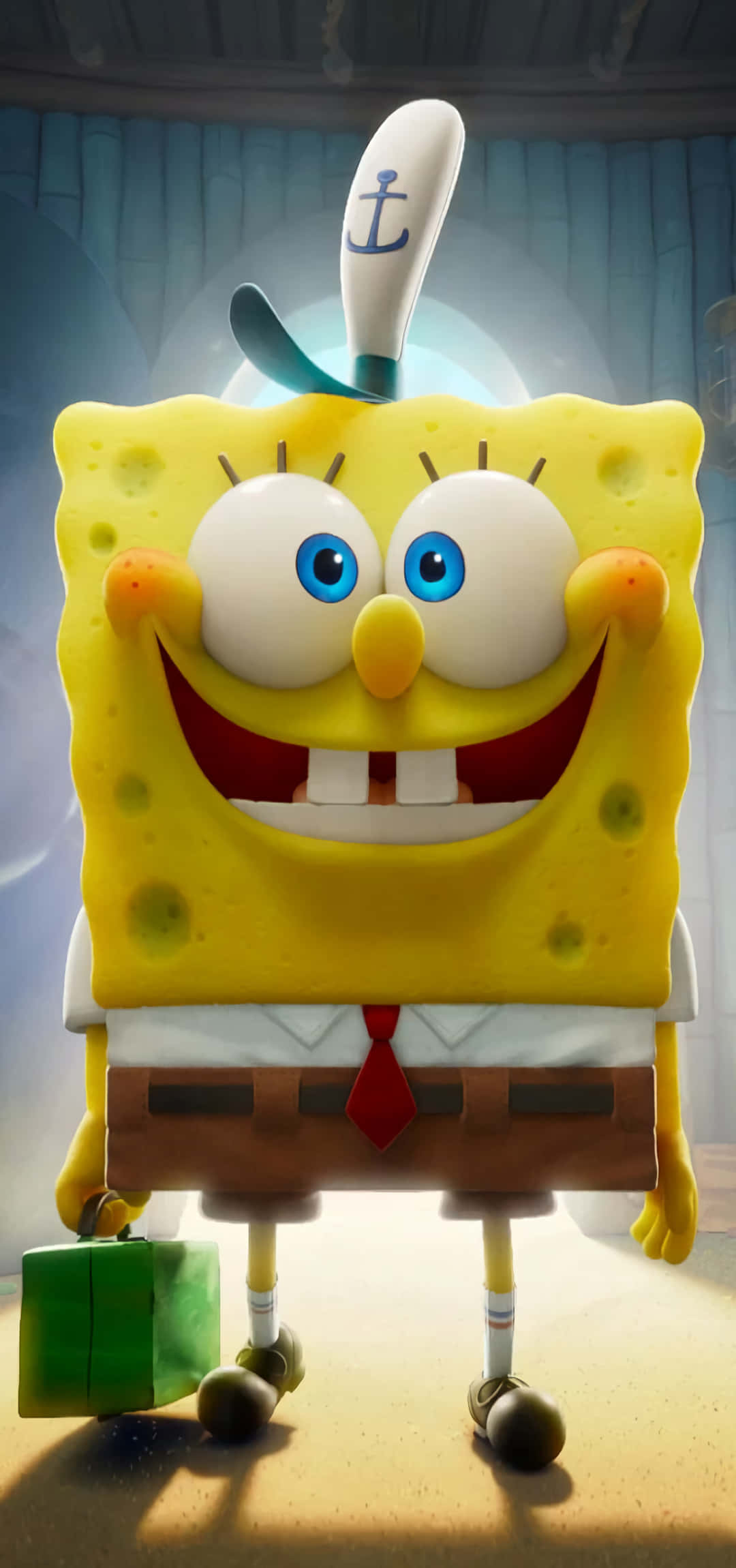 SpongeBob Profielfoto Naby Glimlag Muurpapier