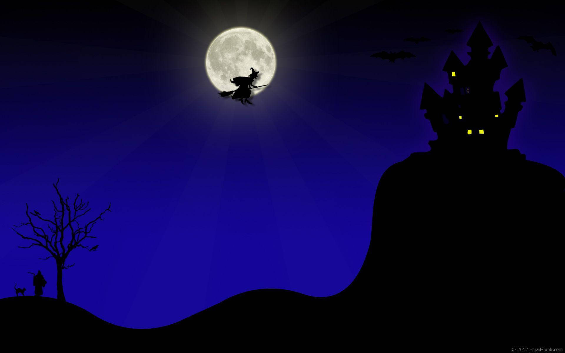 Spook die nag weg met 'n Halloween Gepeste Huis Avontuur! Muurpapier