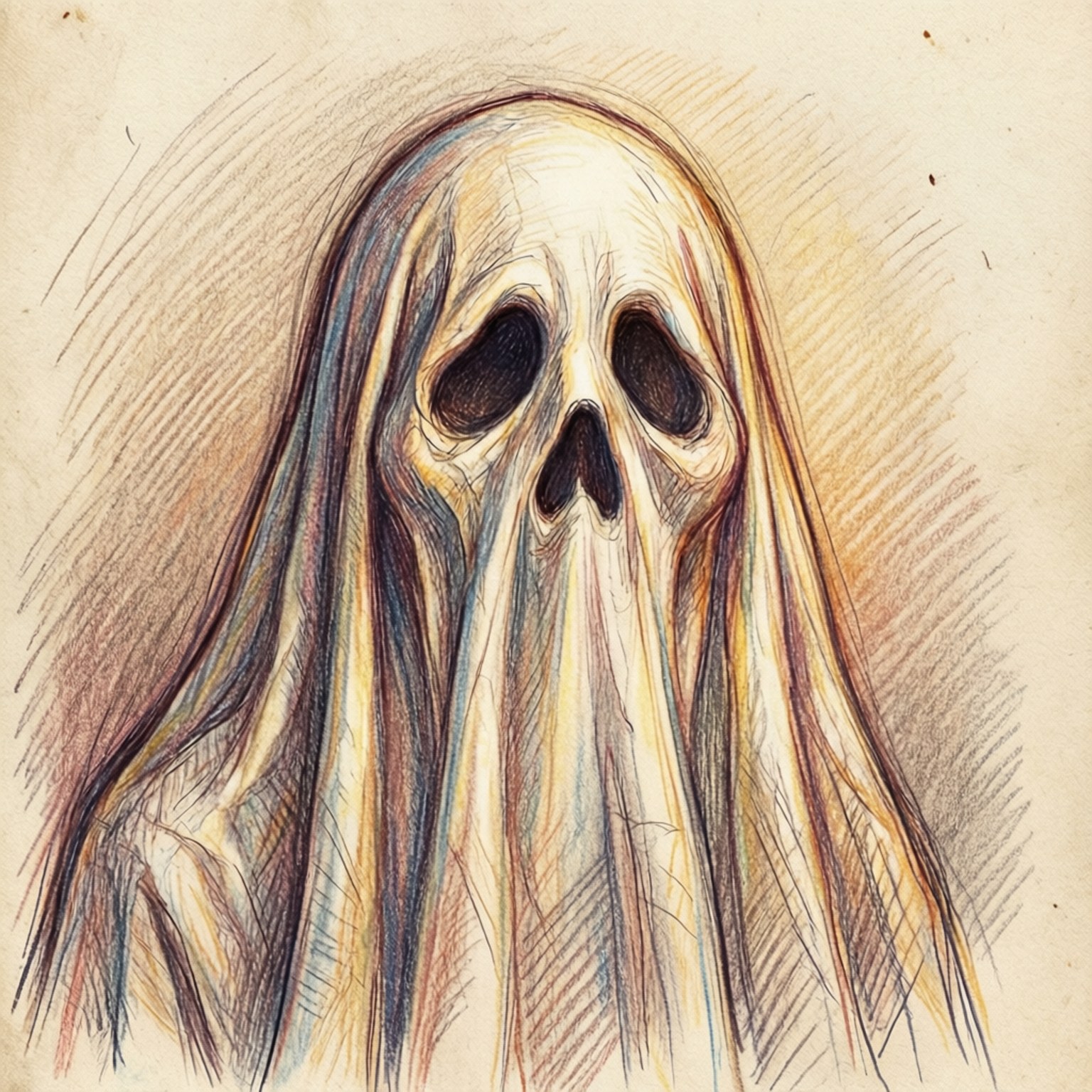 Spook Skets Kuns Muurpapier