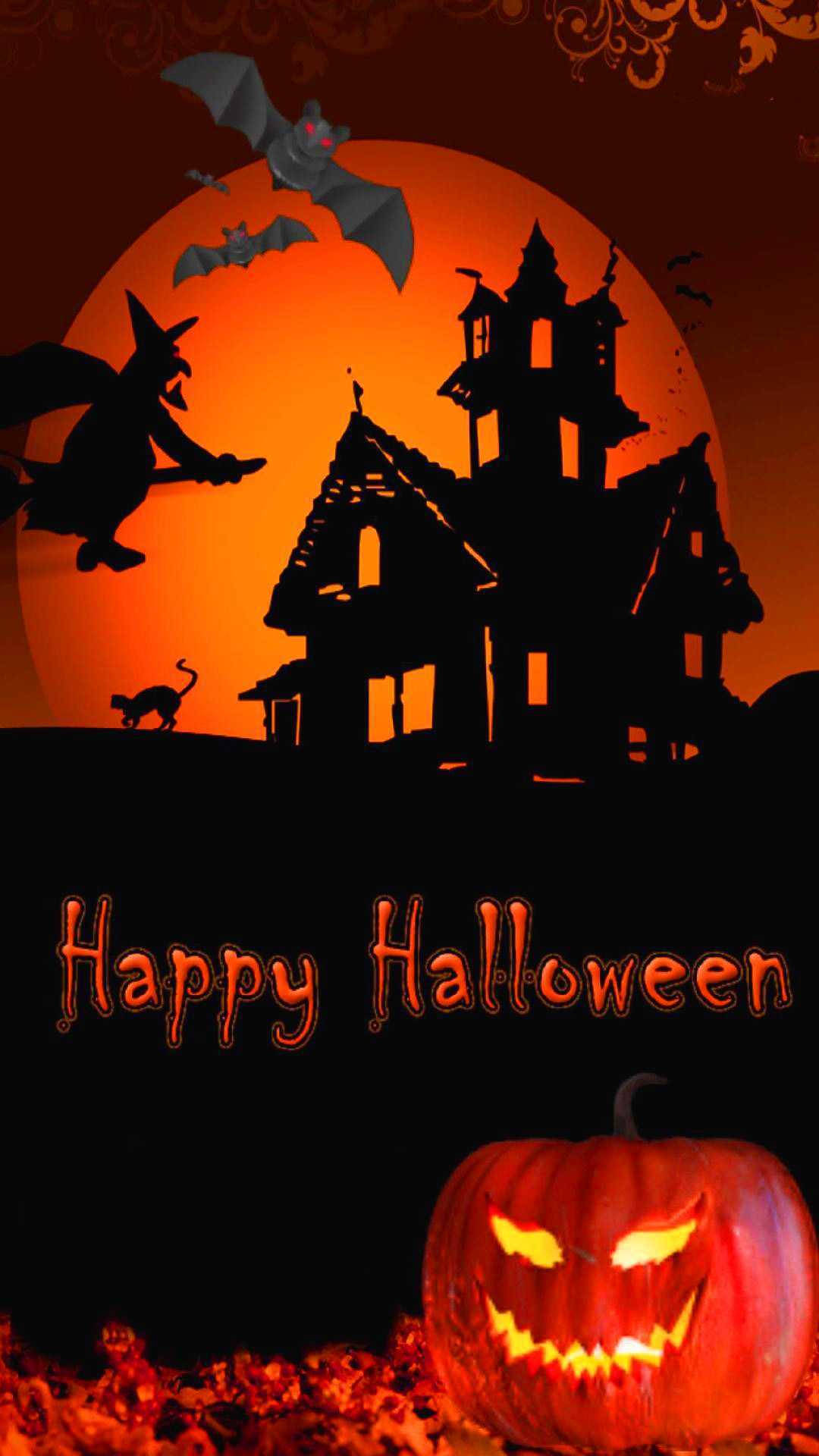 Spookhuis Halloween iPhone Muurpapier