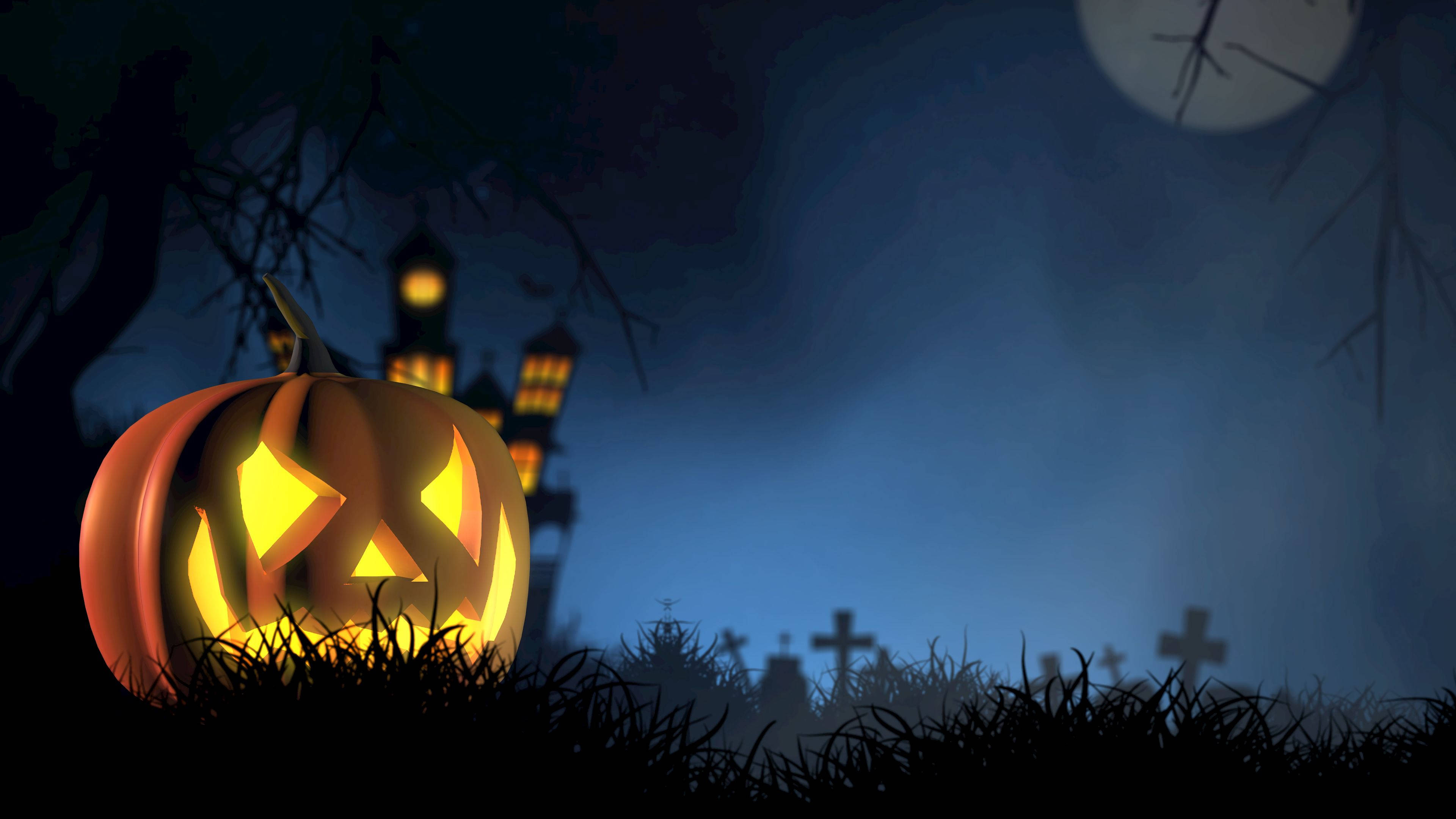 Spooktacular Glowende Pampoen Muurpapier