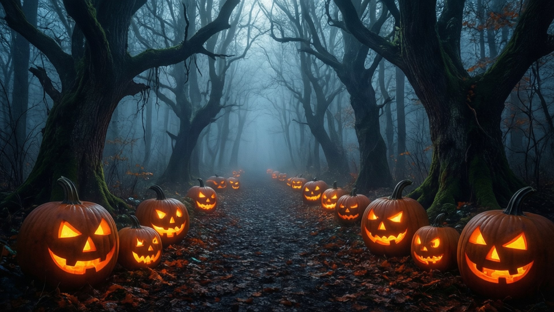 Spookwoudpad Muurpapier