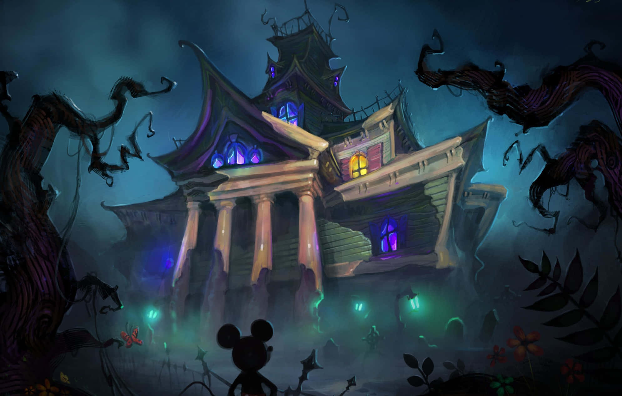 Spooky Disney Halloween-magie Muurpapier