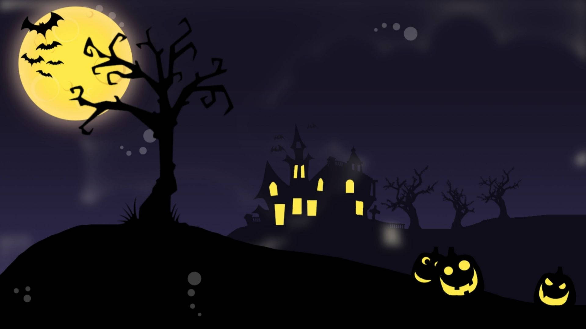 Spotprent Halloween Spookhuis Muurpapier