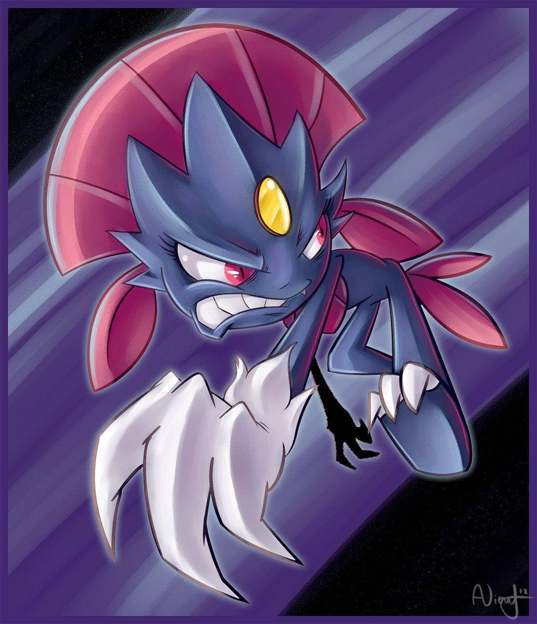 Spotprent Weavile Muurpapier