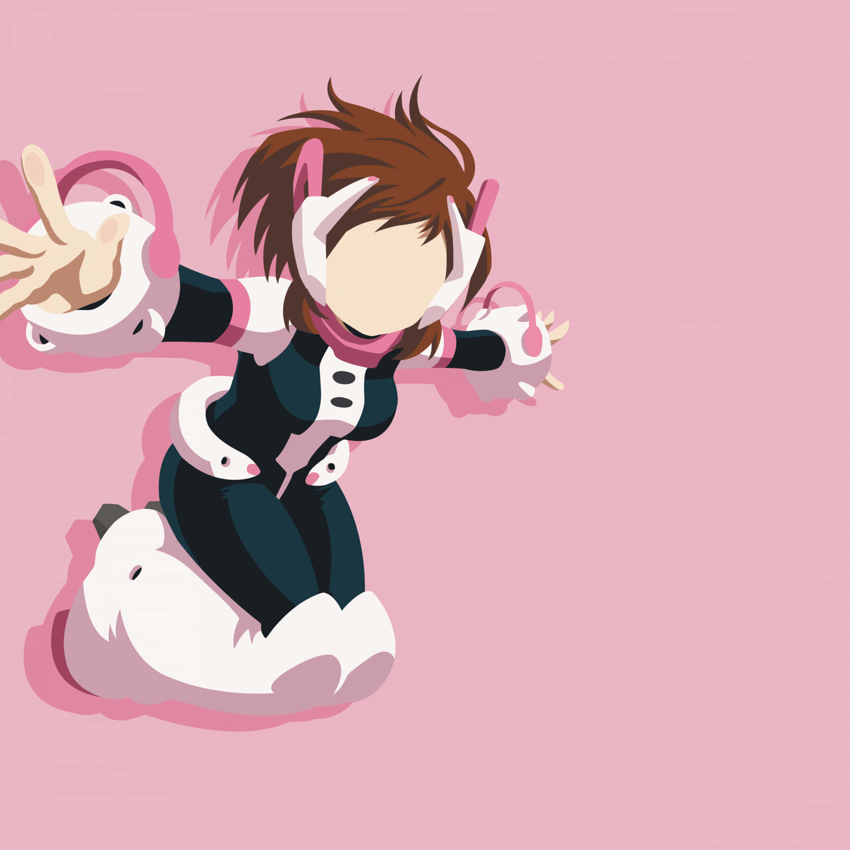 Springende Uraraka-estetika Muurpapier