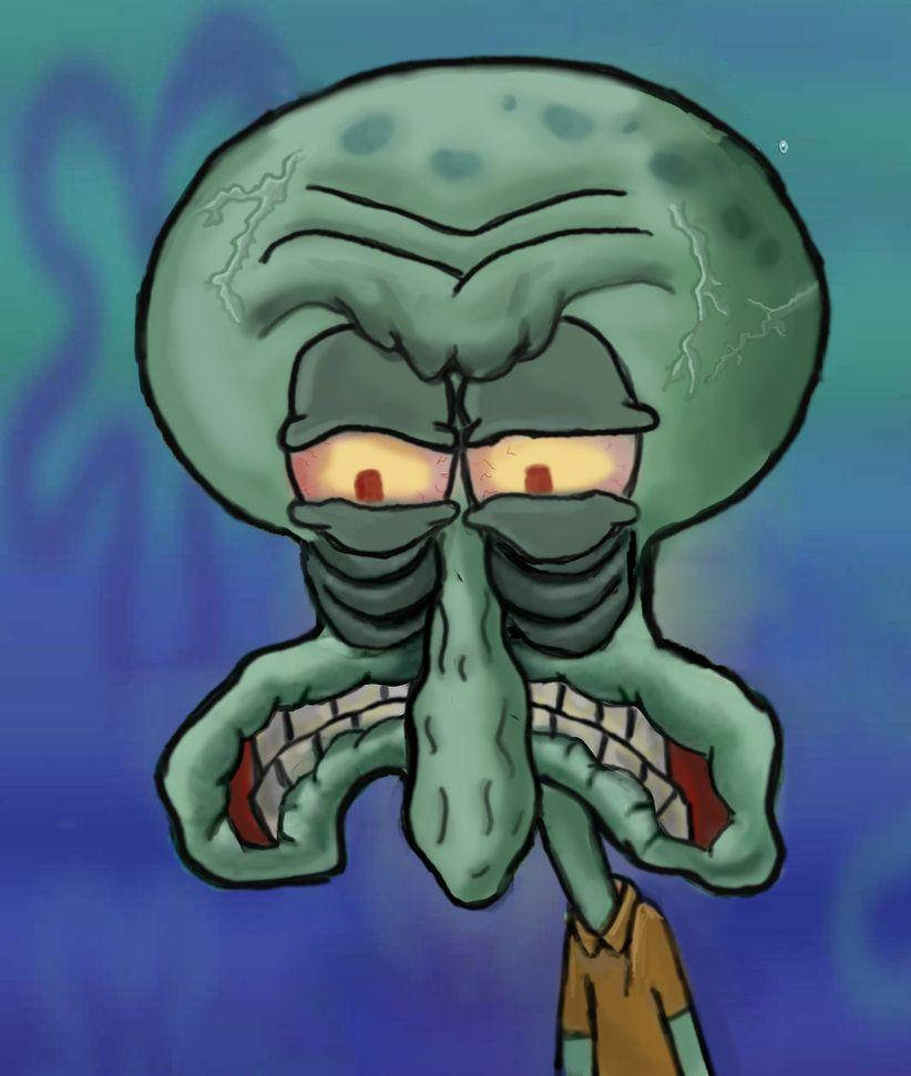 Squidward Tentakels Woedend Muurpapier