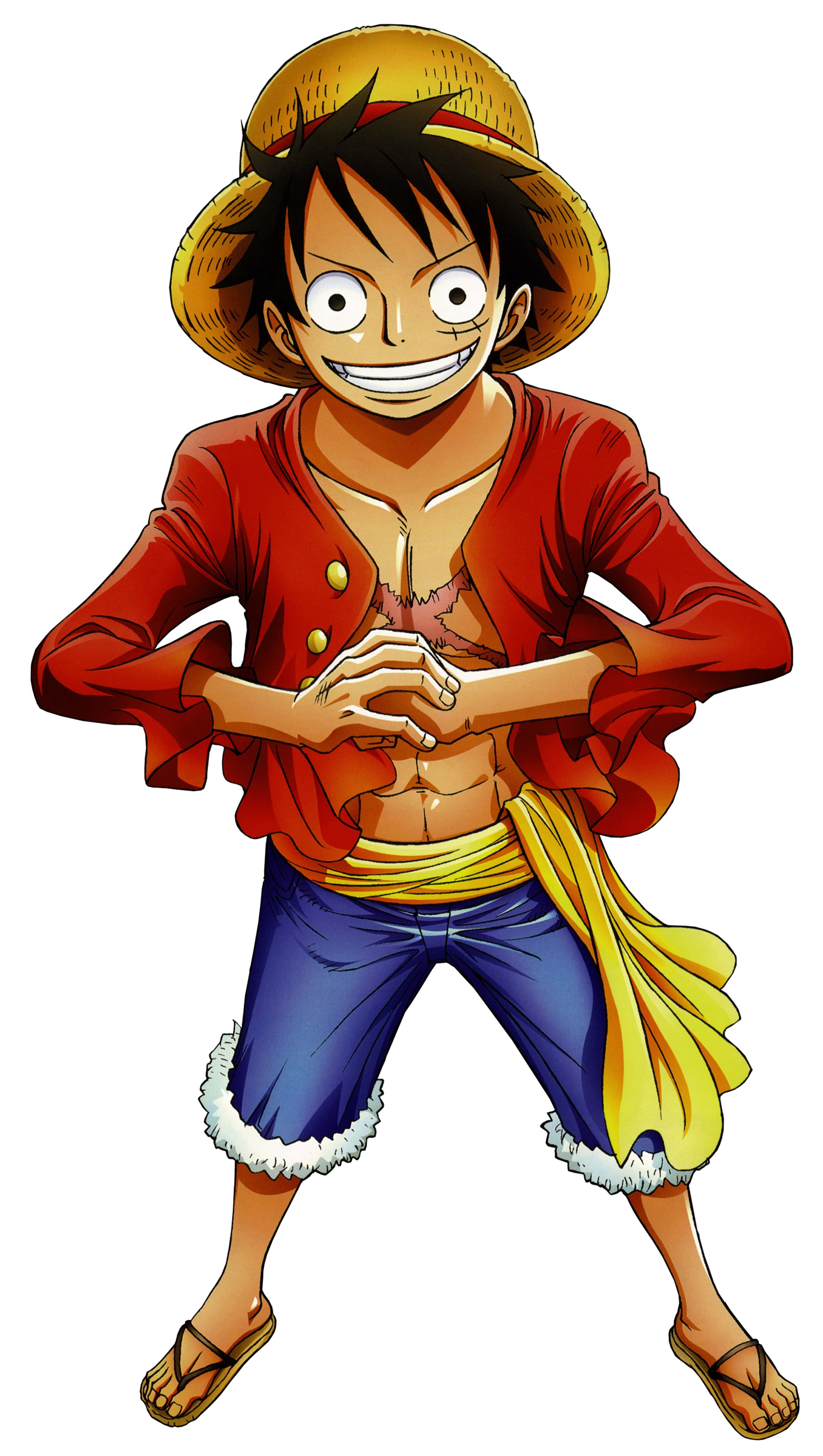 Staande One Piece Luffy Foon Muurpapier