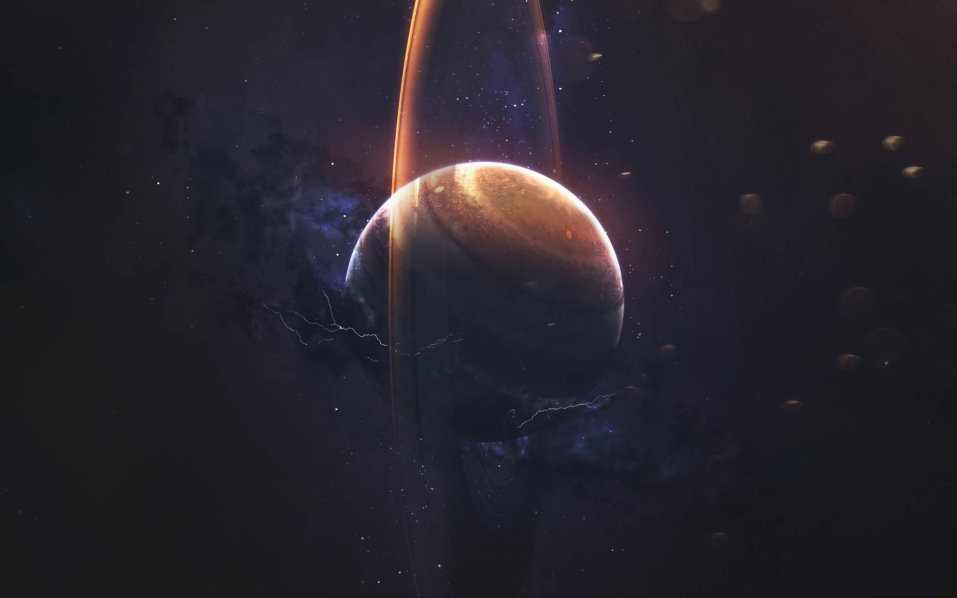Staande Saturnus 4K — 4K ruimte GIF Muurpapier