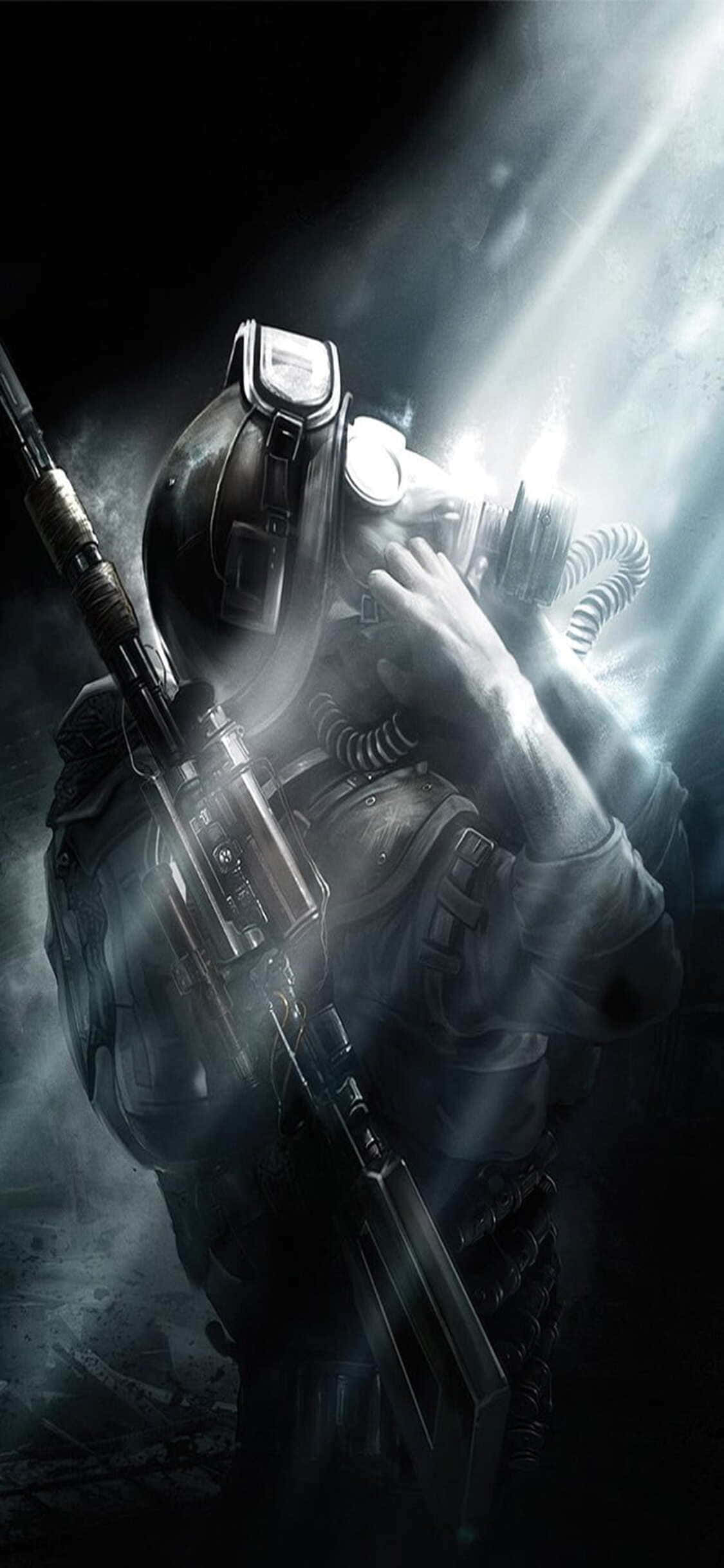 Staar na Helder Lig iPhone X Metro Last Light Agtergrond Muurpapier