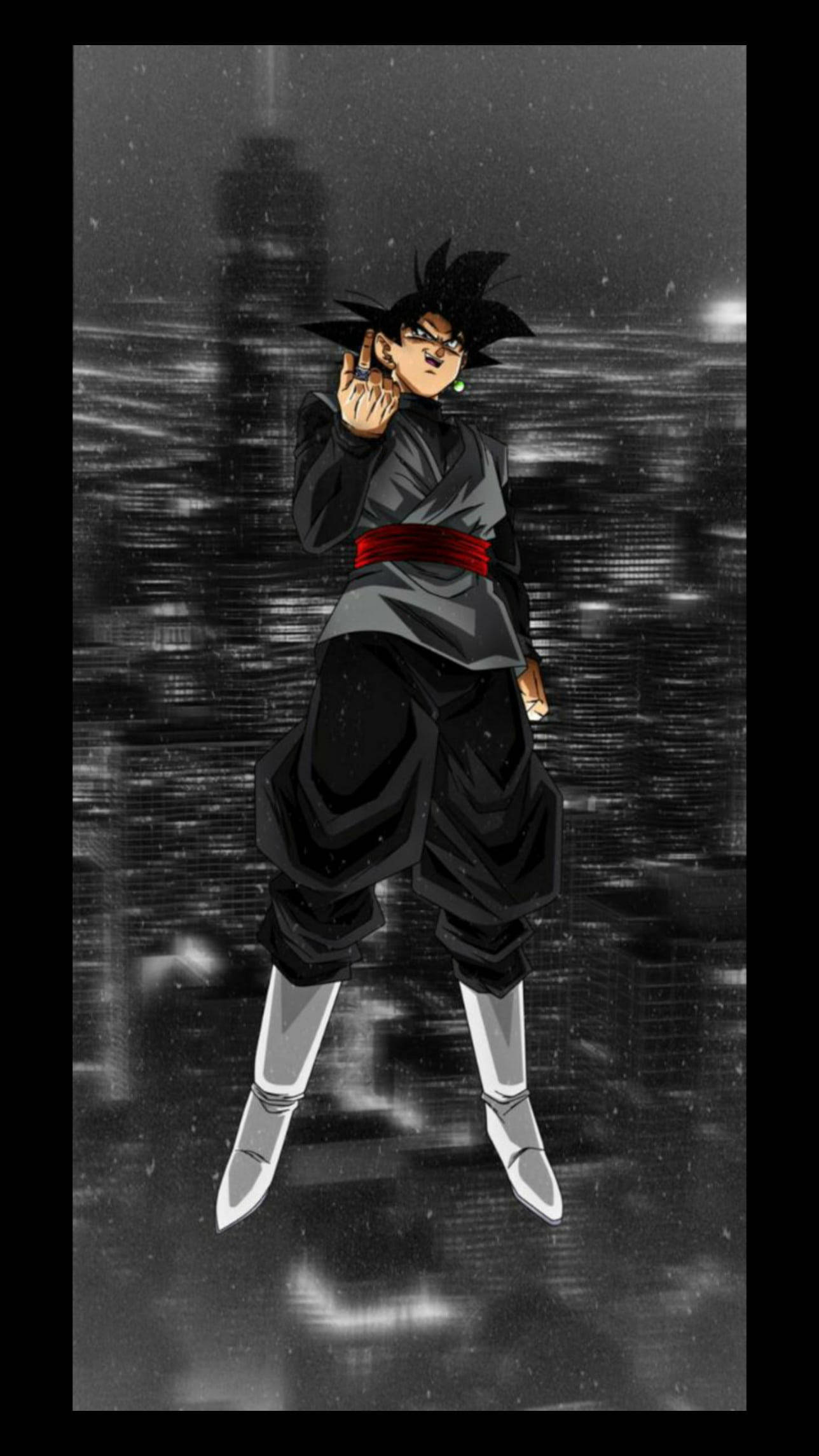 Stad Swart Goku Lewend Muurpapier