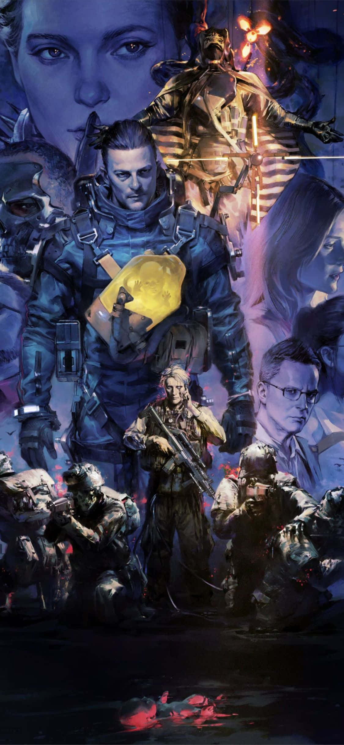 Stap deur die post-apokaliptiese wêreld van Death Stranding met die ultieme slimfoon, die iPhone X. Muurpapier