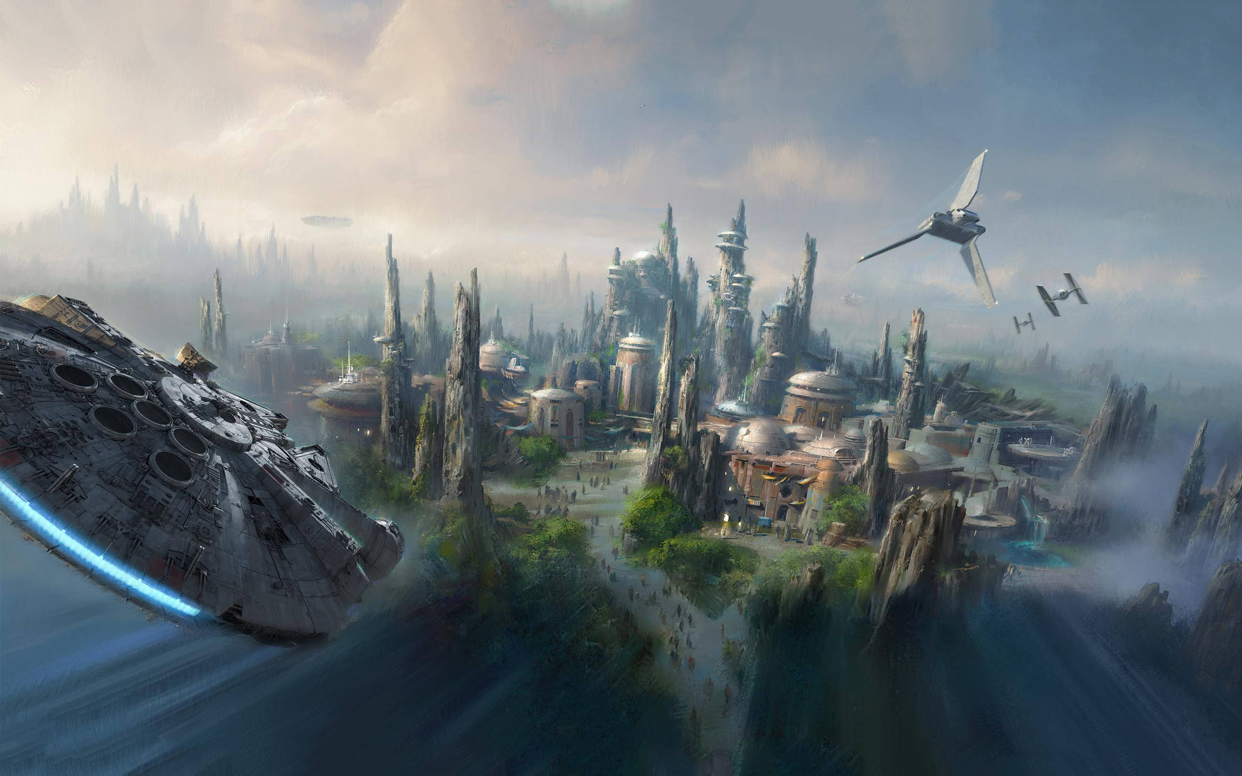 Star Wars Land Disney 4K Ultra Wye Kuns Muurpapier