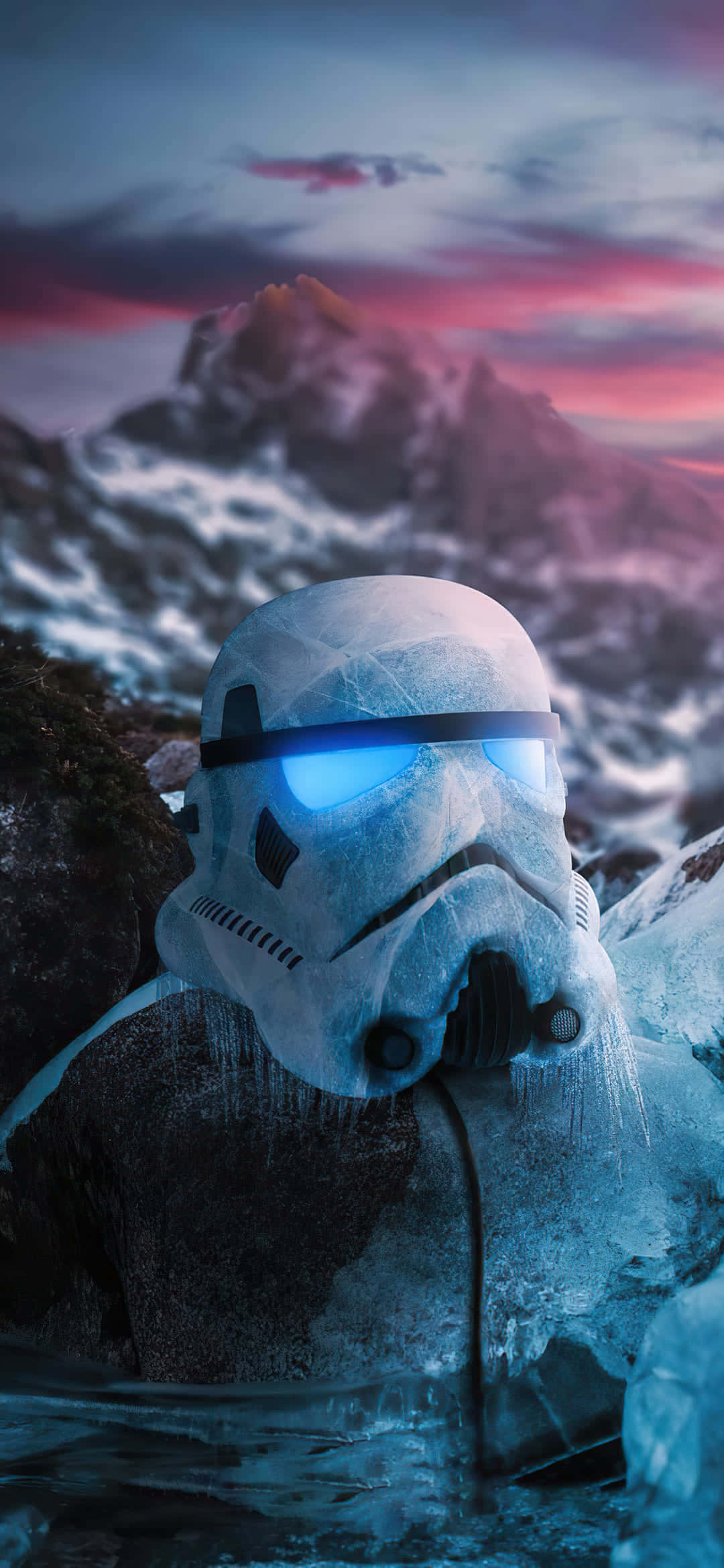 Star Wars Stormtrooper Gloeiende Masker Agtergrond Muurpapier