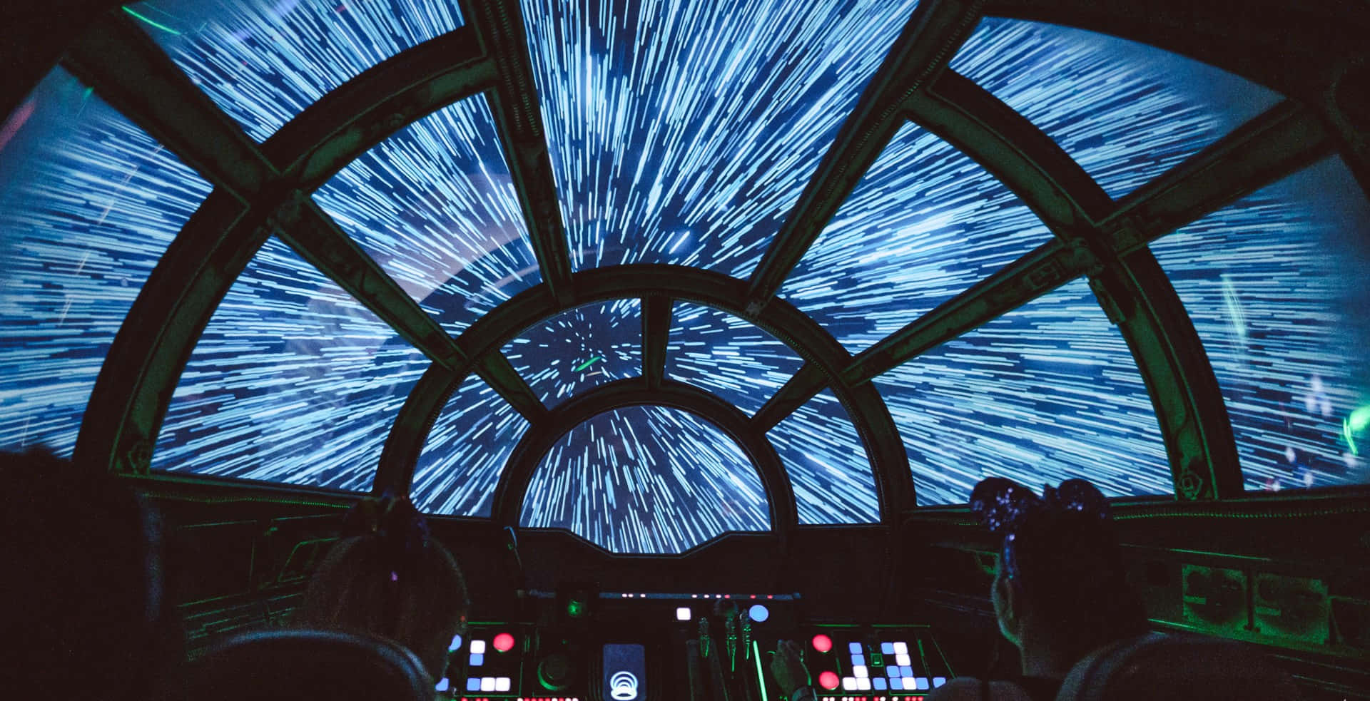 Star Wars Zoom-agtergrond Millennium Falcon wat deur die ruimte reis Muurpapier