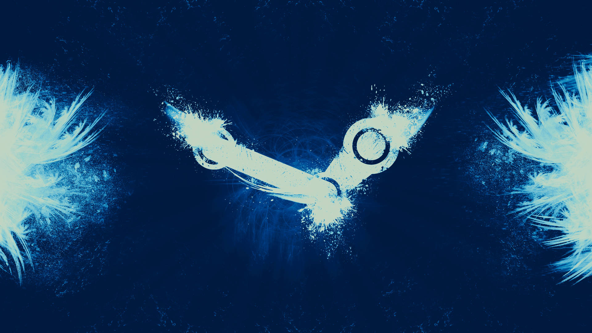 Steam-speletjie-logo met wit verf 4K-agtergrond.