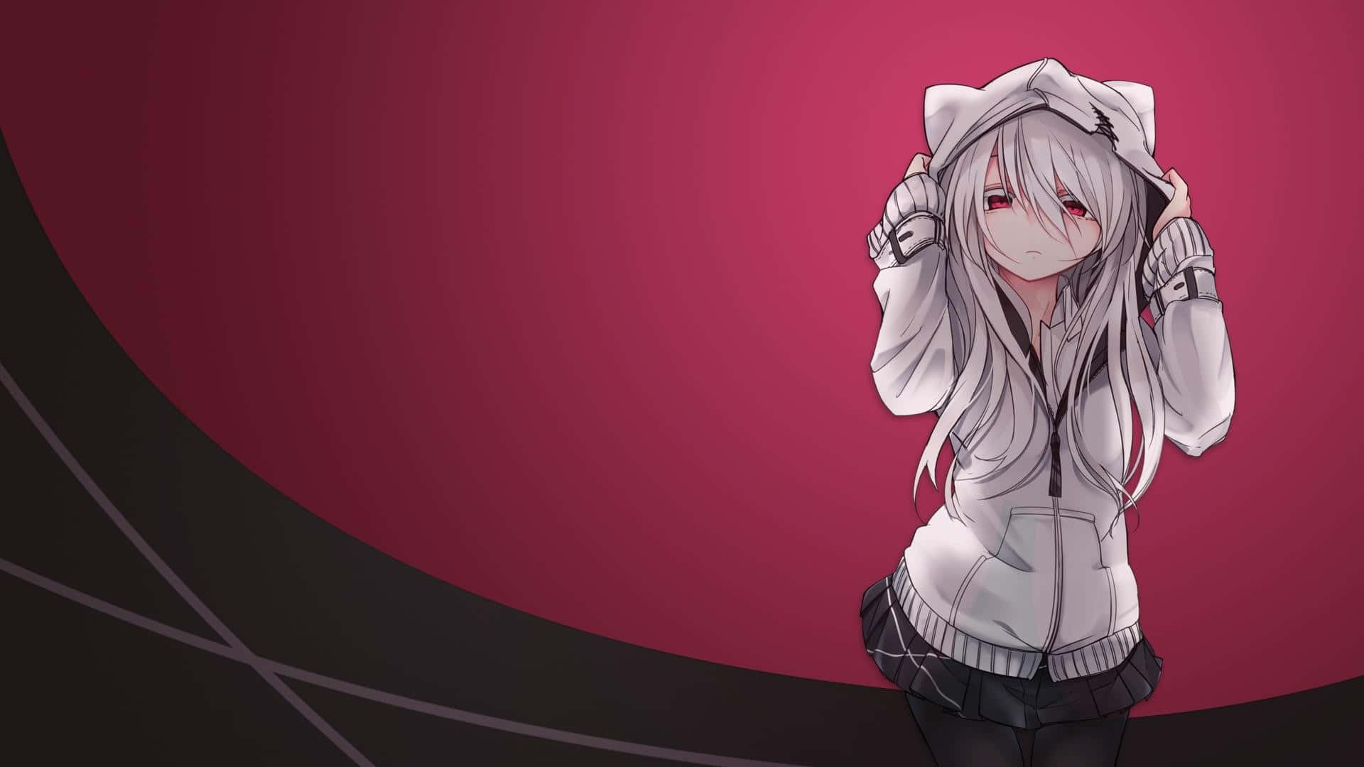 Stel bekend die perfekte herfsbykomstigheid: Anime Girl se Hoodie. Muurpapier