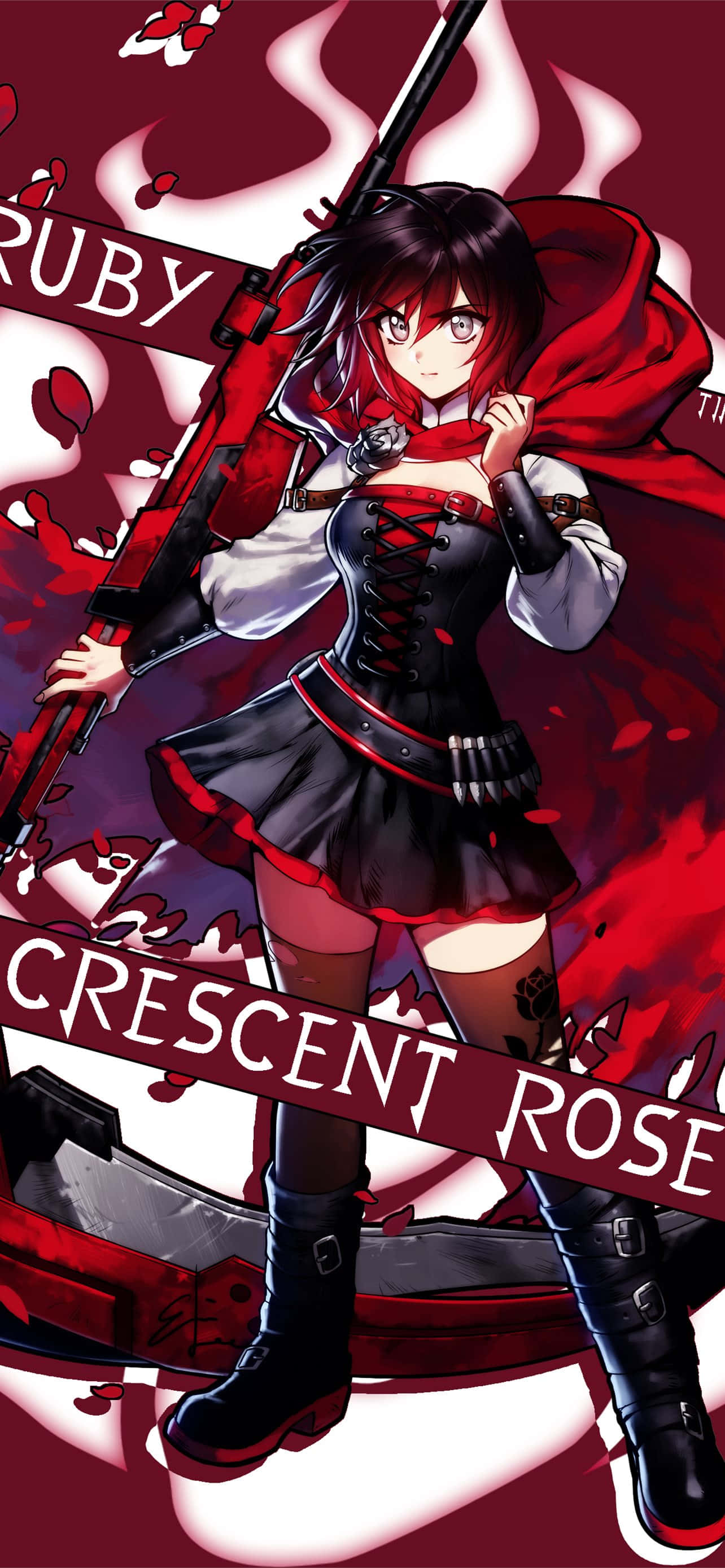 Stel die rolverdeling van die bekroonde program 'RWBY' voor Muurpapier