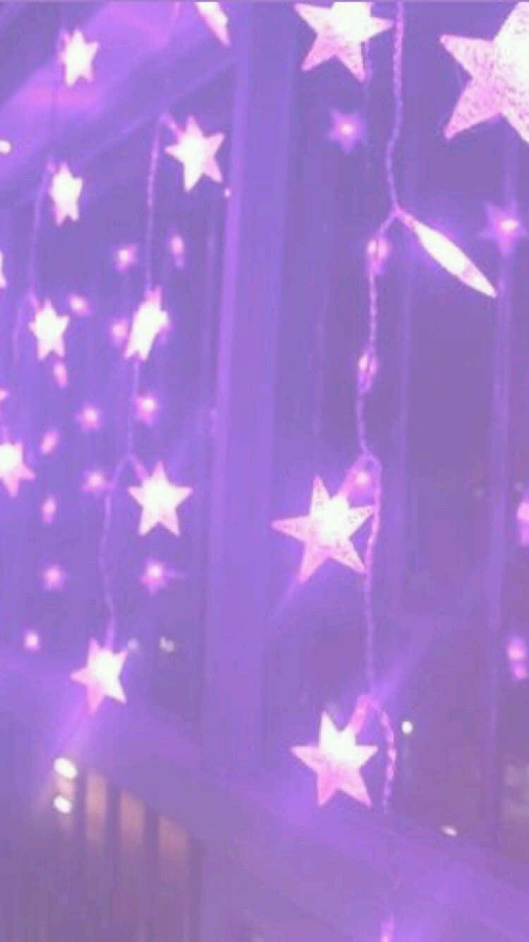 Sterligte Laventel Pastelpers Estetiese Agtergrond Muurpapier