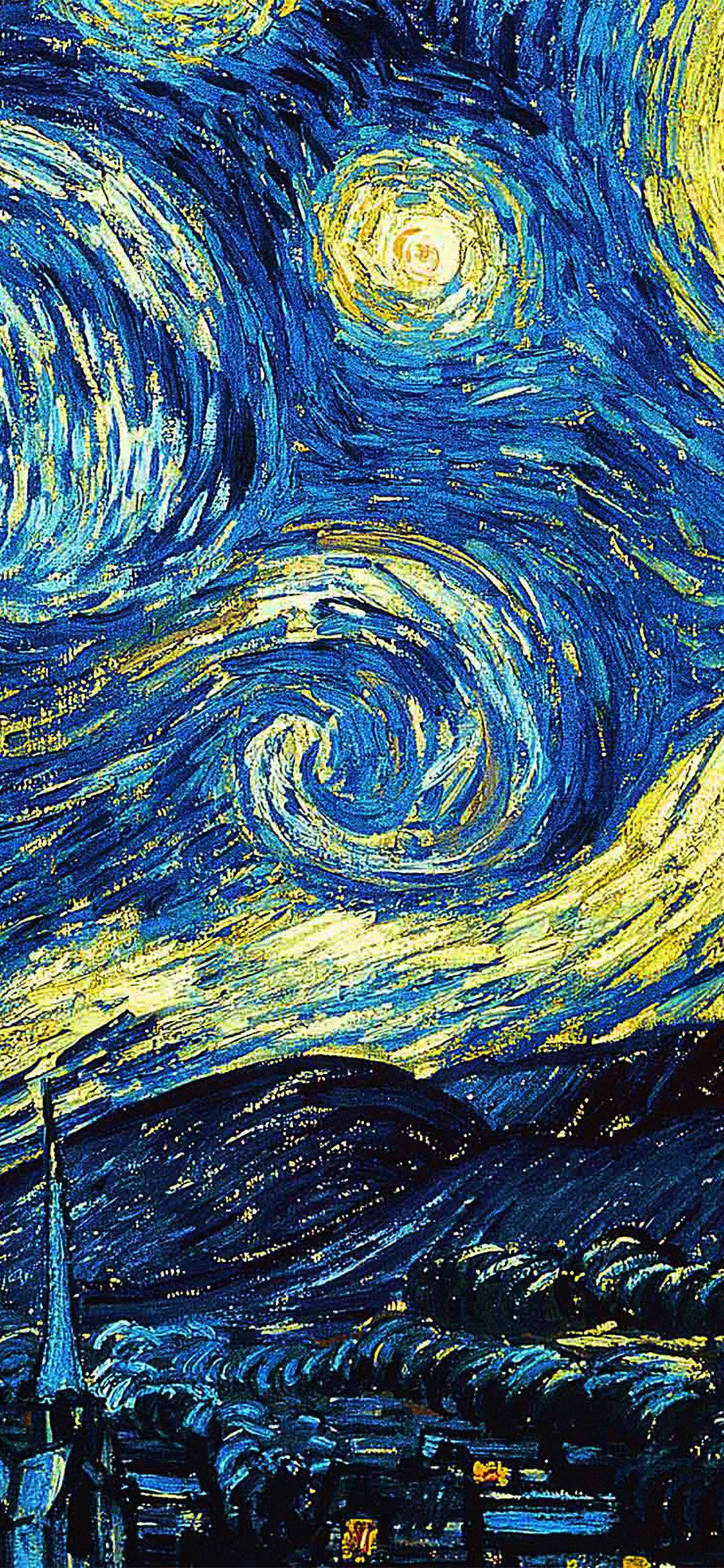 Sterrenag Beroemde Skilderye iPhone Muurpapier