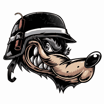 Stoïsynse Wolf Karikatuur Illustrasie Muurpapier