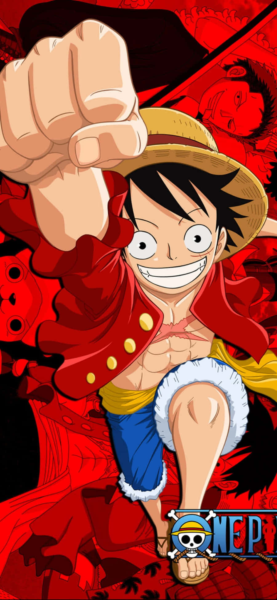 Stomp Een Stuk Luffy-foon Muurpapier