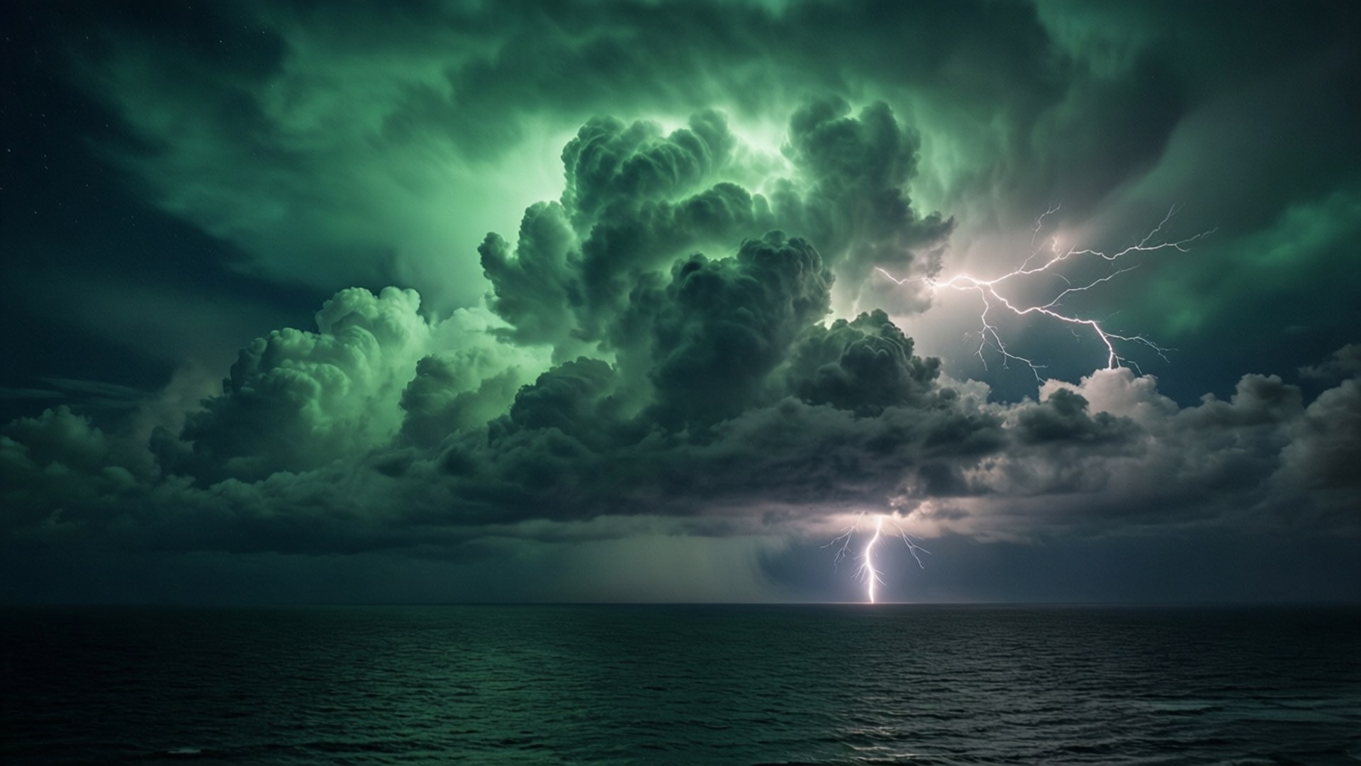Storm oor Donker See Muurpapier