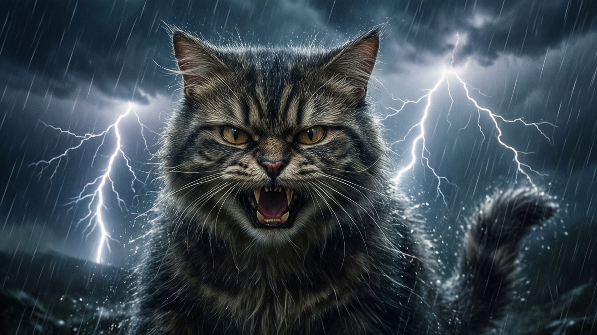 Stormkat Muurpapier