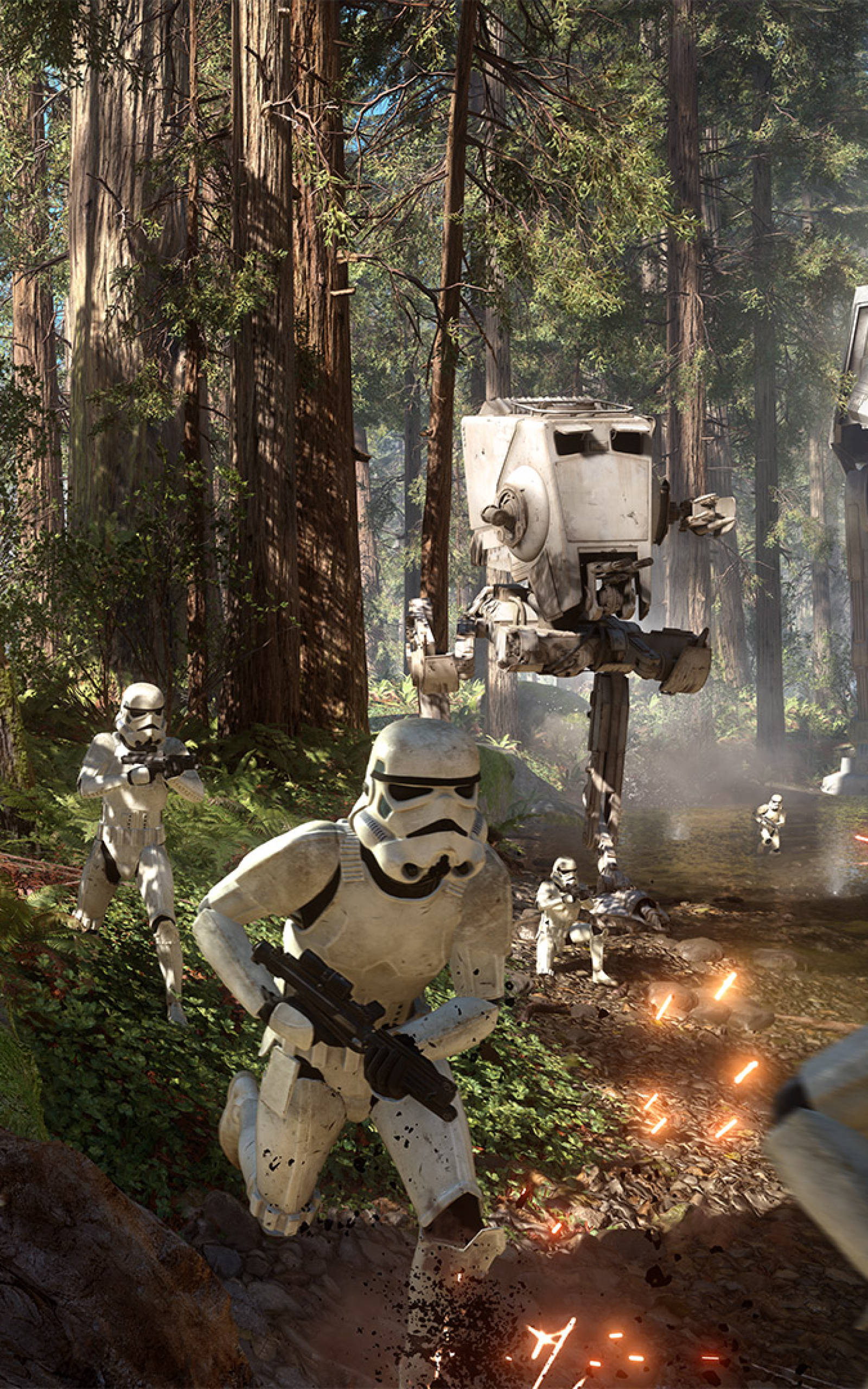 Stormtroopers in aksie Star Wars-tablet Muurpapier