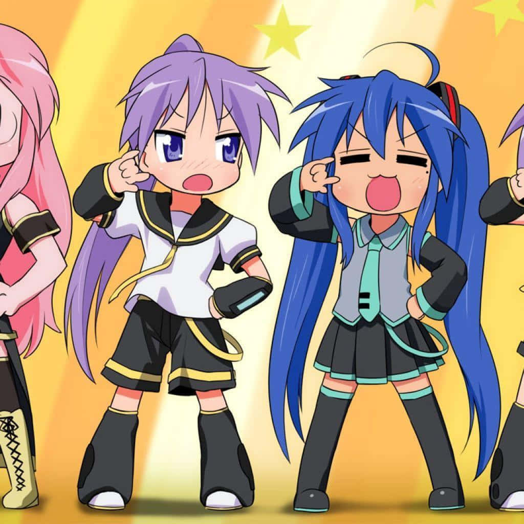 Stoutvriendelike Anime Vriende Verenig! Muurpapier