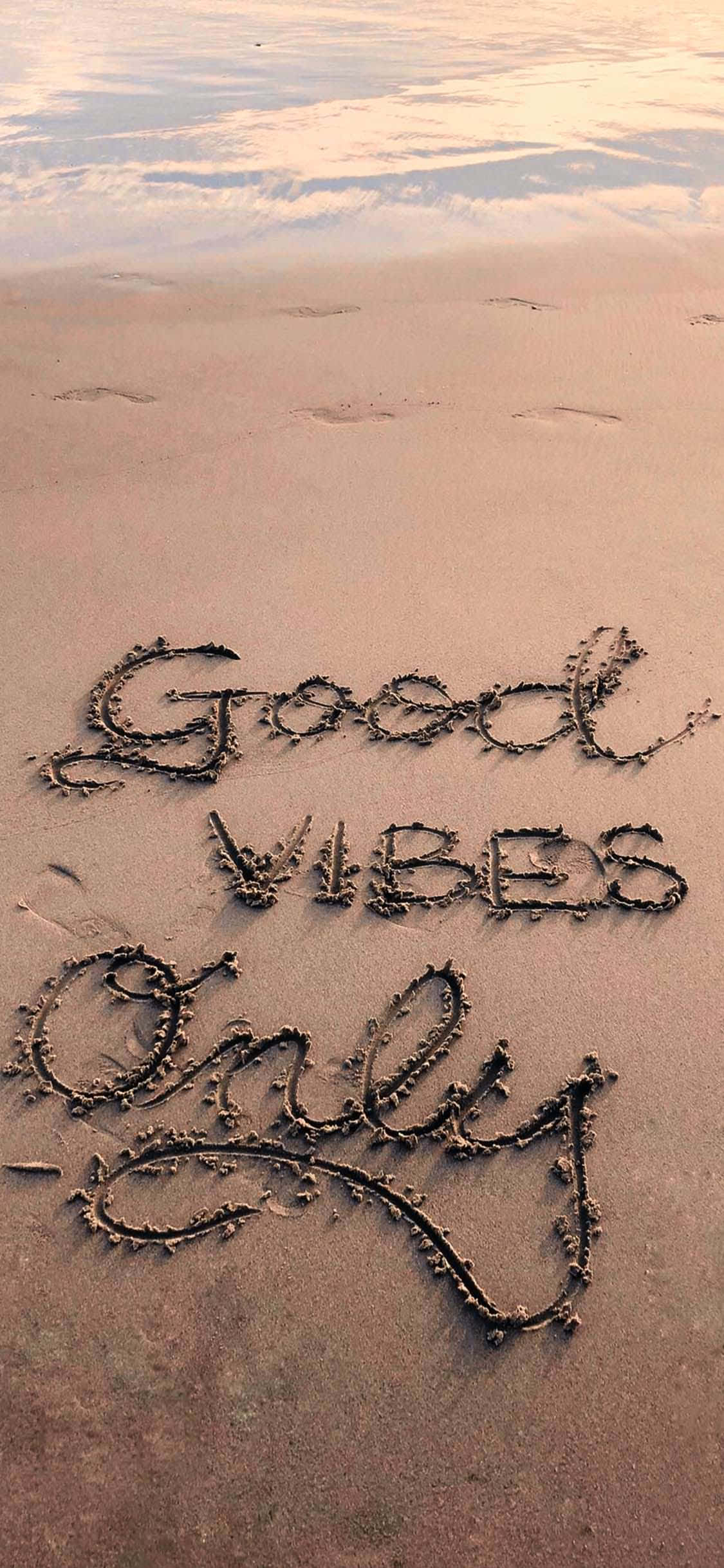 Strand Sand Goeie Vibes iPhone Muurpapier