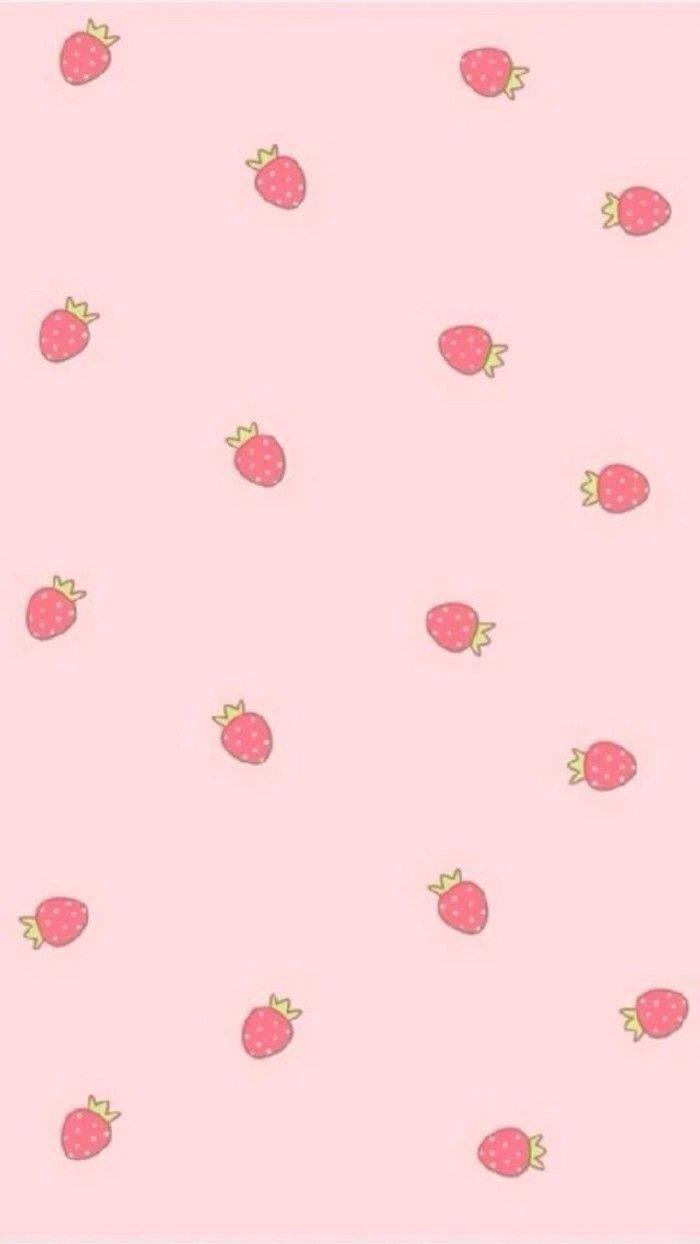 Strawberry Aesthetic iPhone Sluitskerm Muurpapier