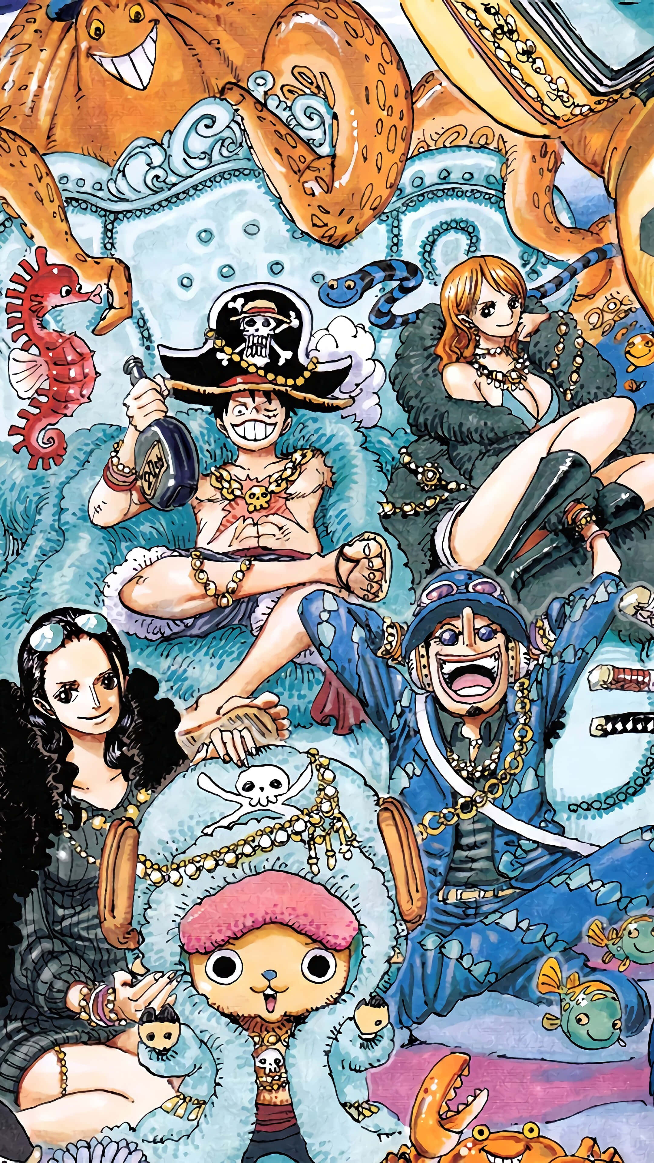 Strohoedepirate Een Stuk Anime Muurpapier