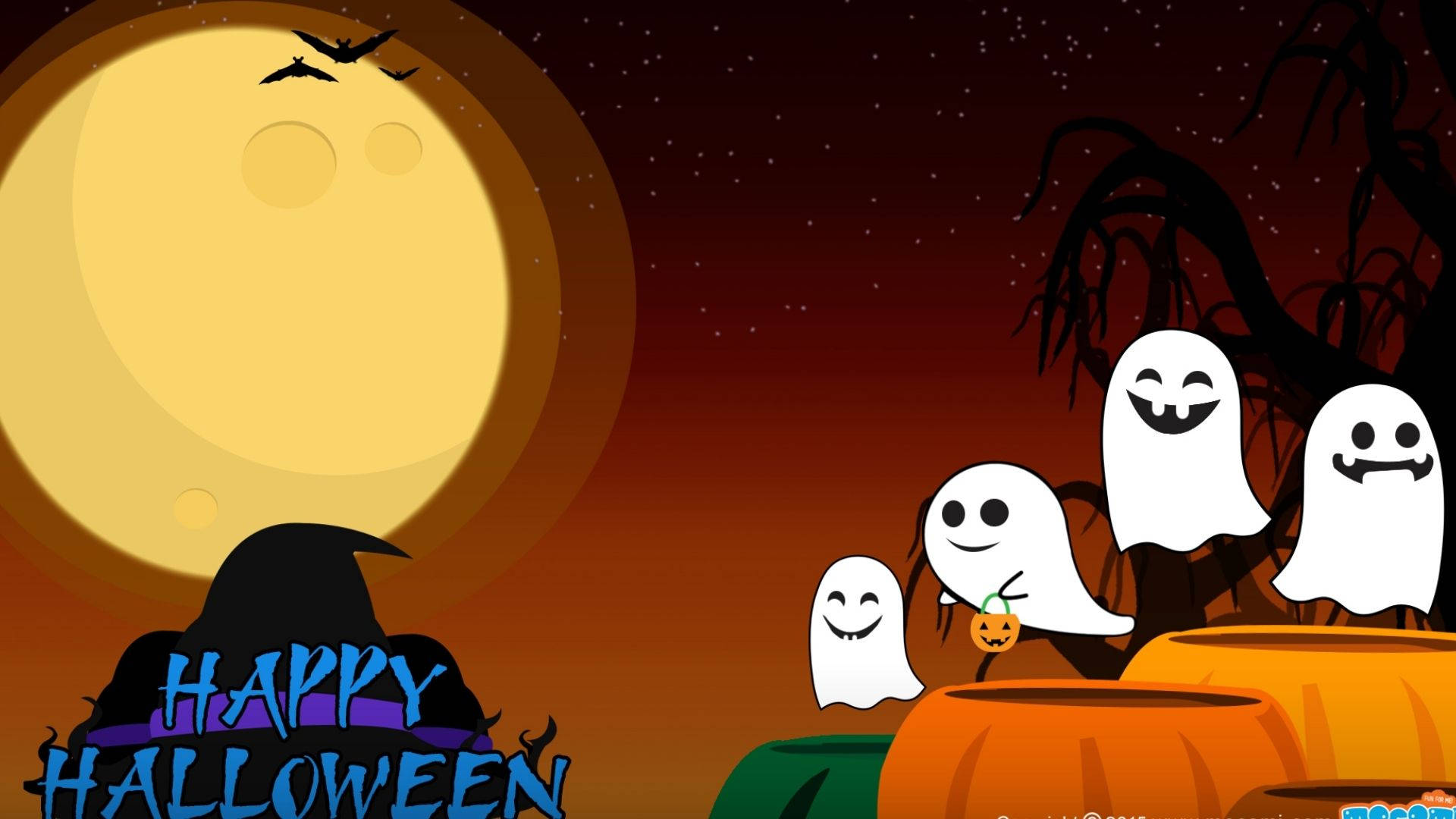Strokiesprent Halloween Gelukkige Spoke Muurpapier