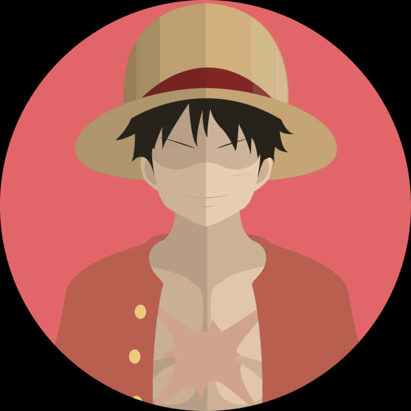 Strooihoed Luffy Vektor Portret Muurpapier