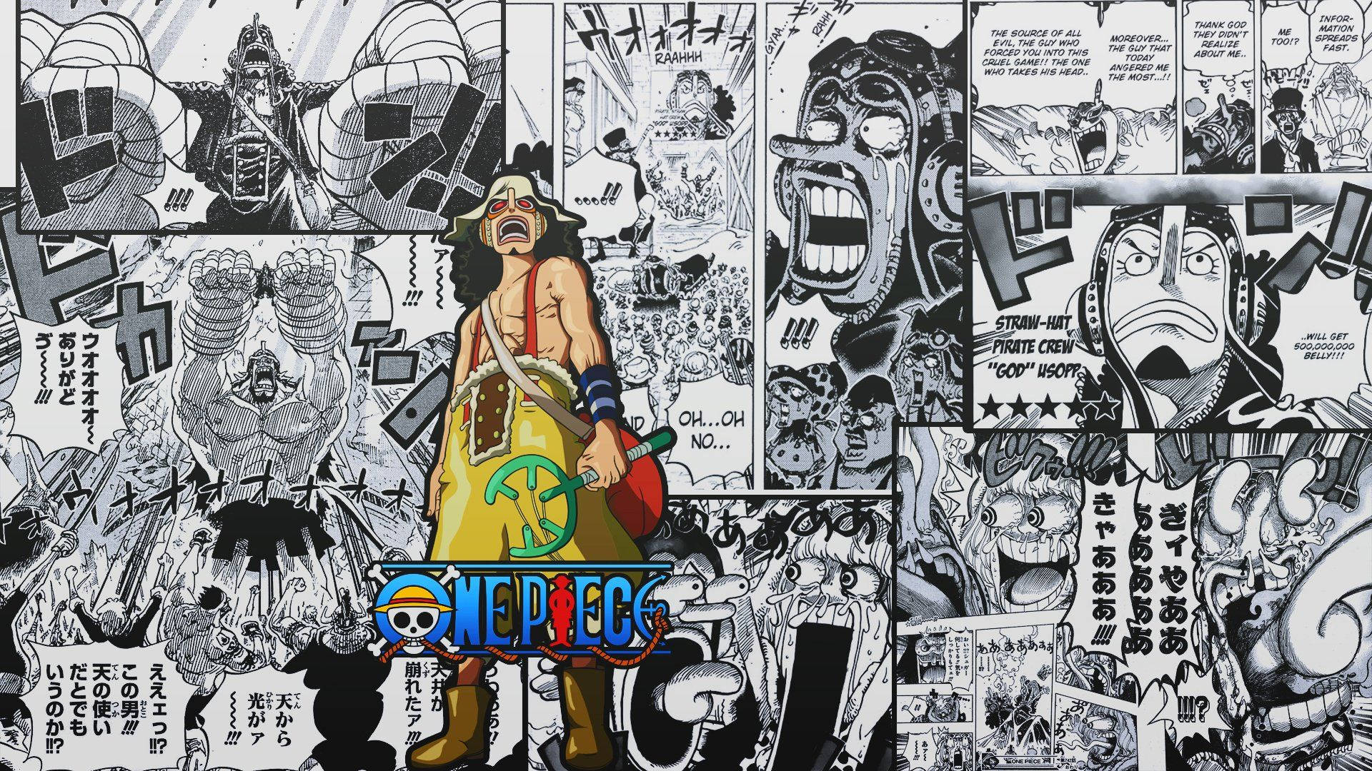 Strooihoed Usopp Manga Paneel Muurpapier