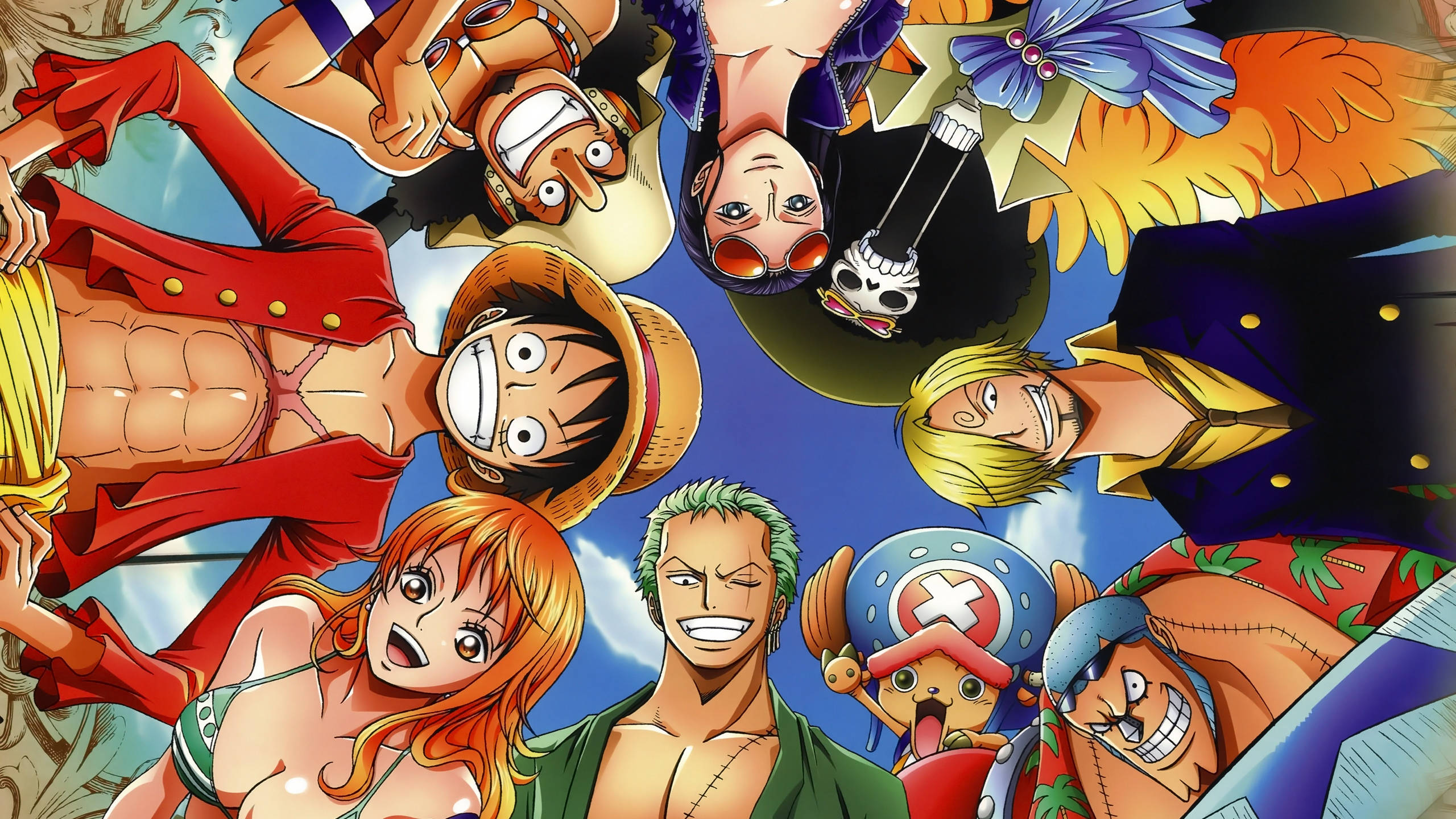 Strooihoede Groep One Piece Werkskerm Muurpapier