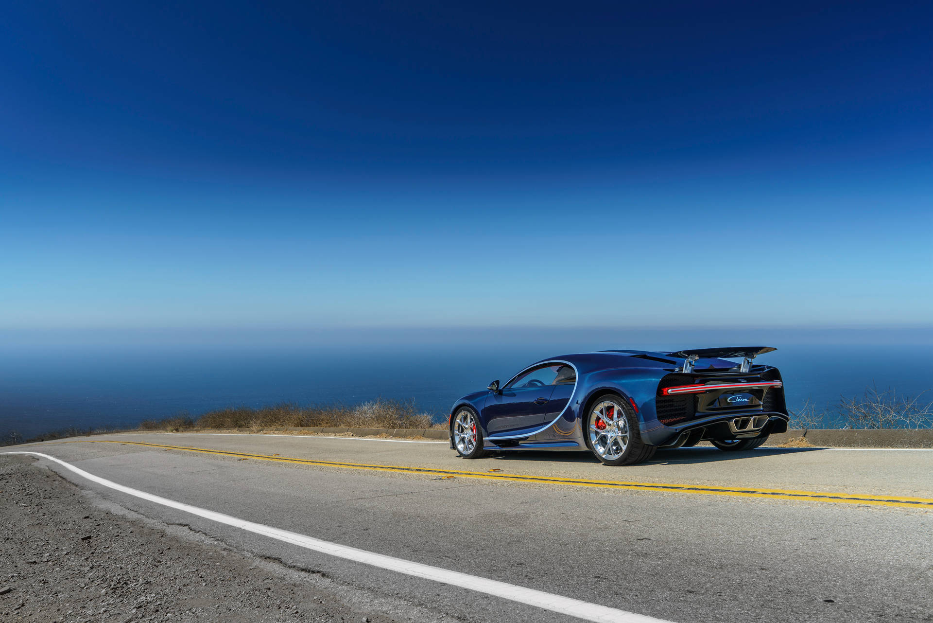 Stroomlyn Bugatti Chiron Agtergrond