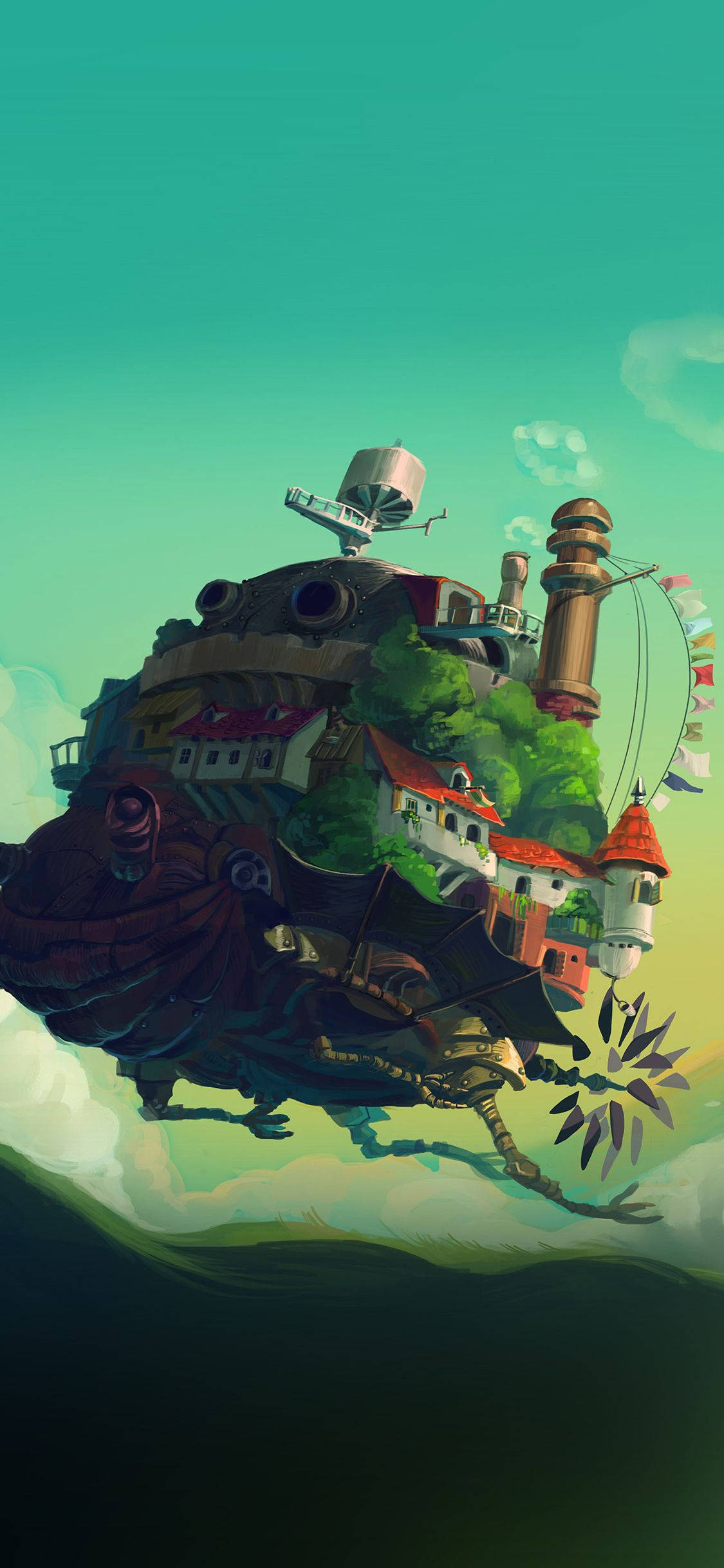 Studio Ghibli iPhone Howl se Bewegende Kasteel Muurpapier