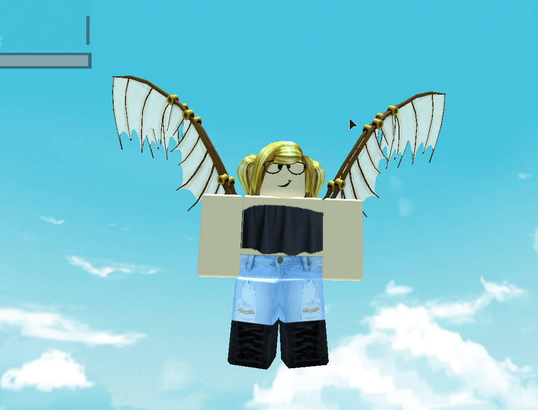 Wonderlike agtergrond van 3D-avatar van Roblox-aanlynspeletjie.