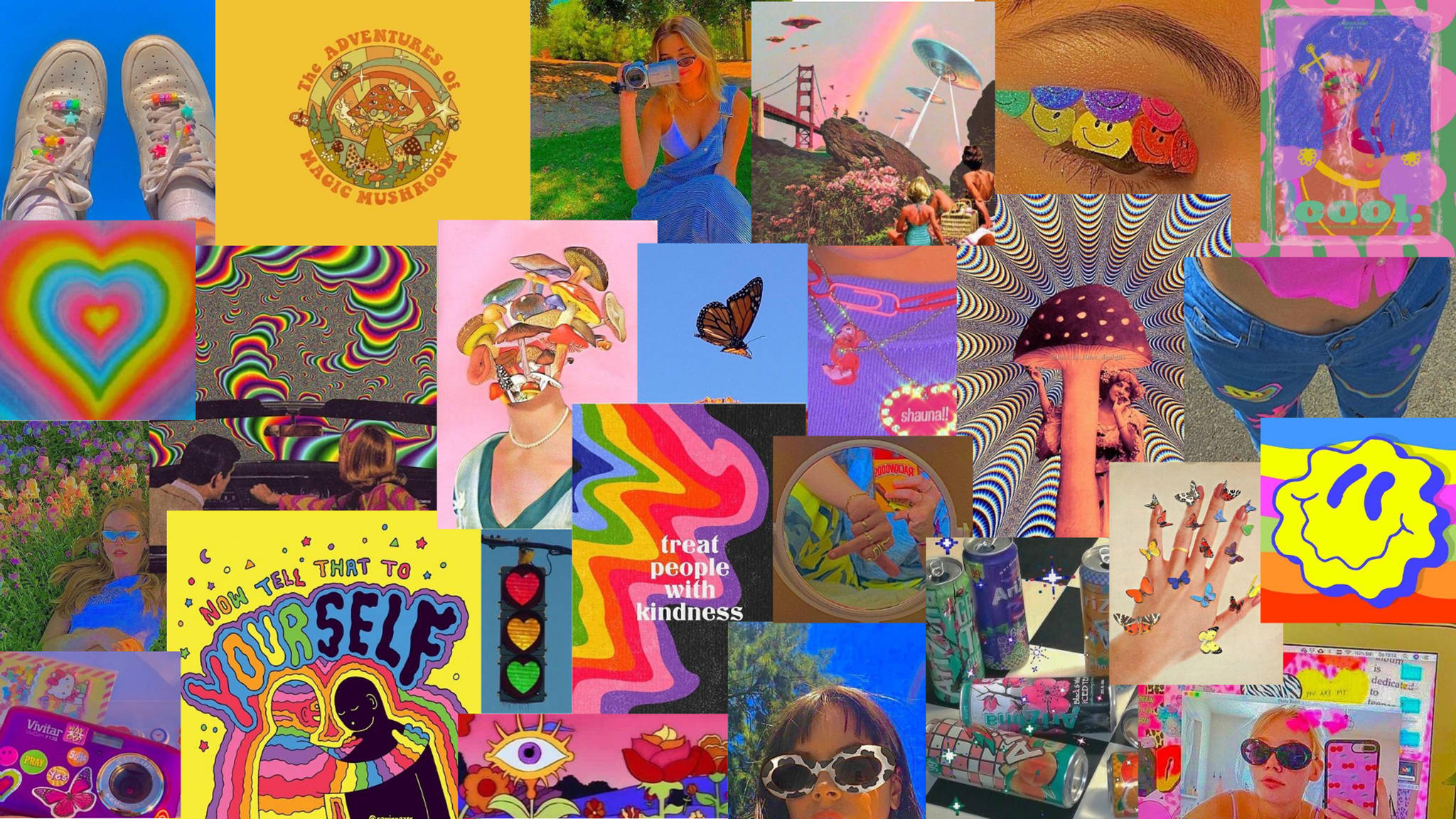 Stylose Indie-Estetiek Collage Muurpapier