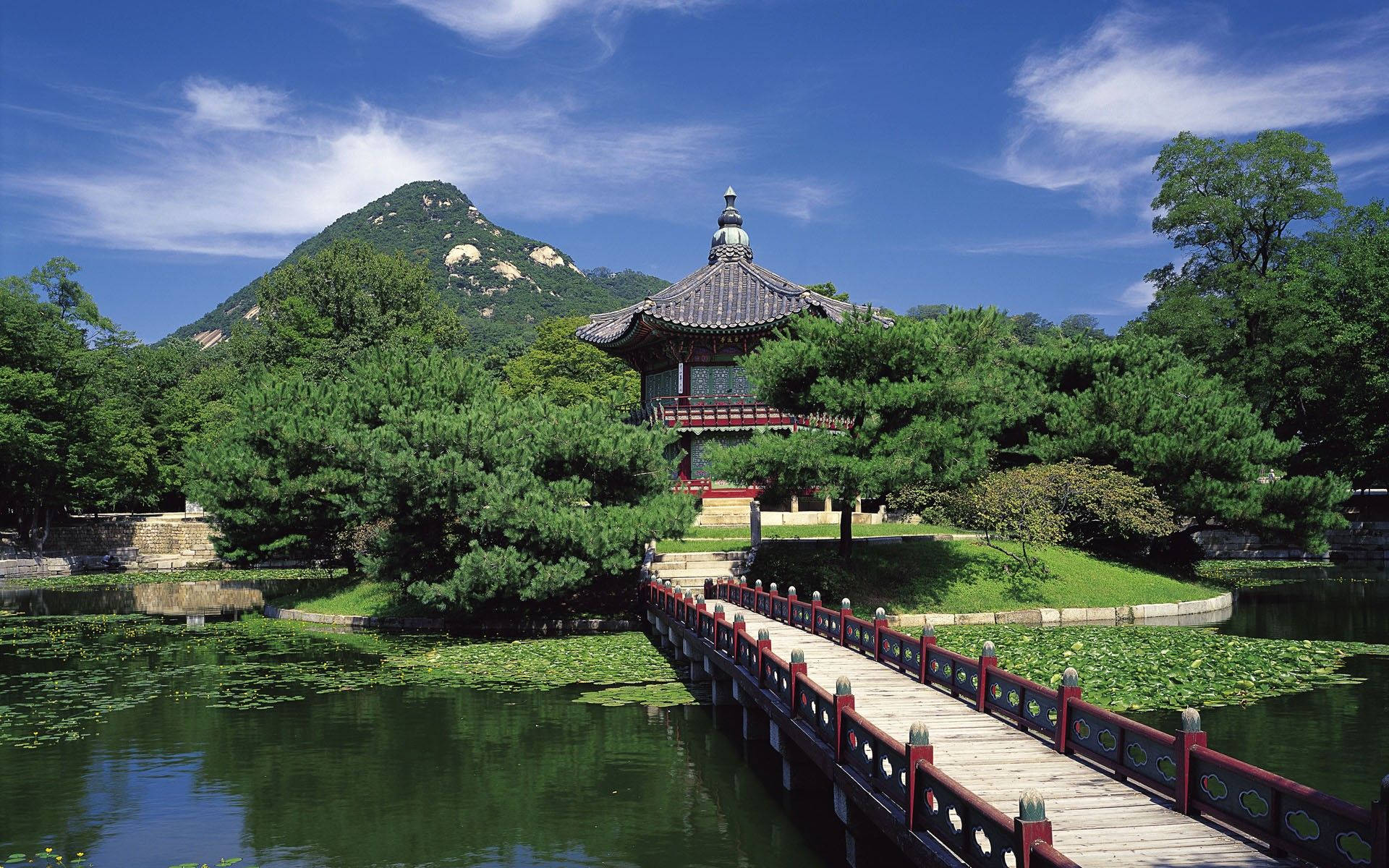 Suid-Korea Gyeongbokgung-paleis Muurpapier