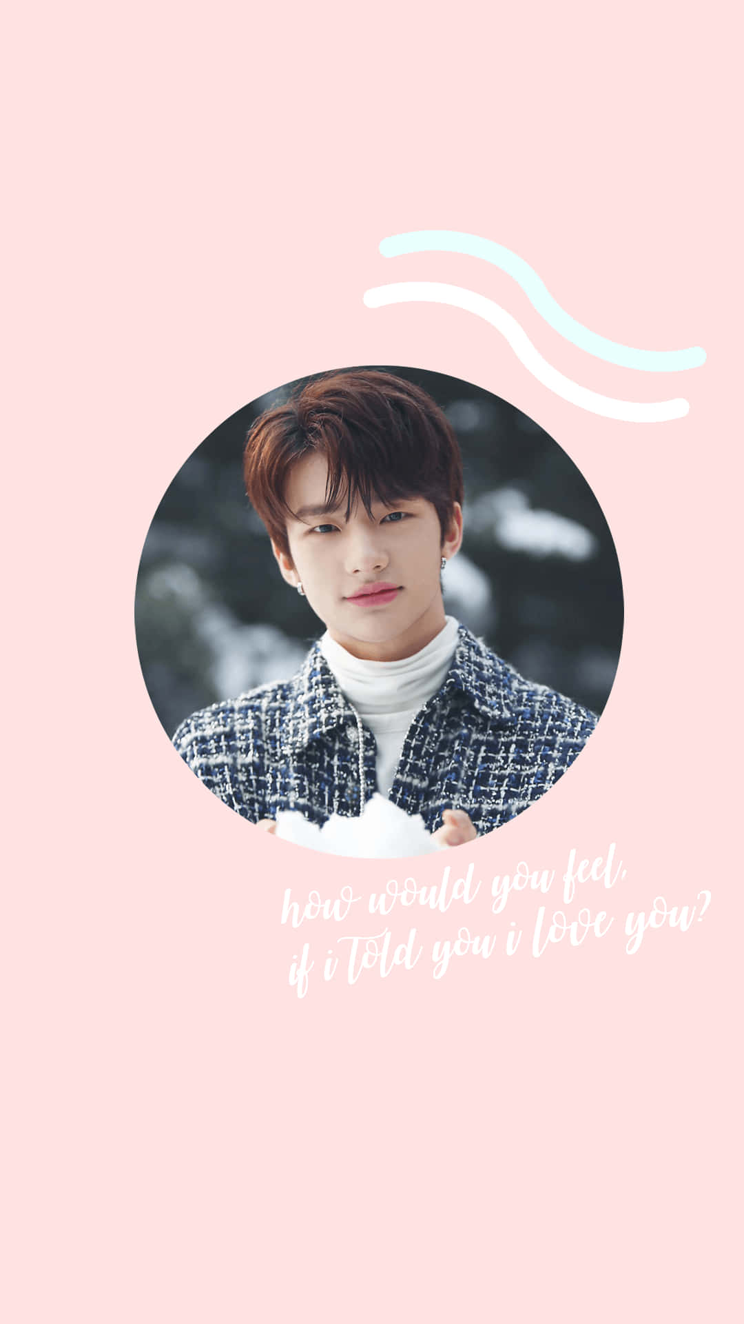 Suid-Koreaanse Rapper Hyunjin Pastel Pienk Estetika Muurpapier