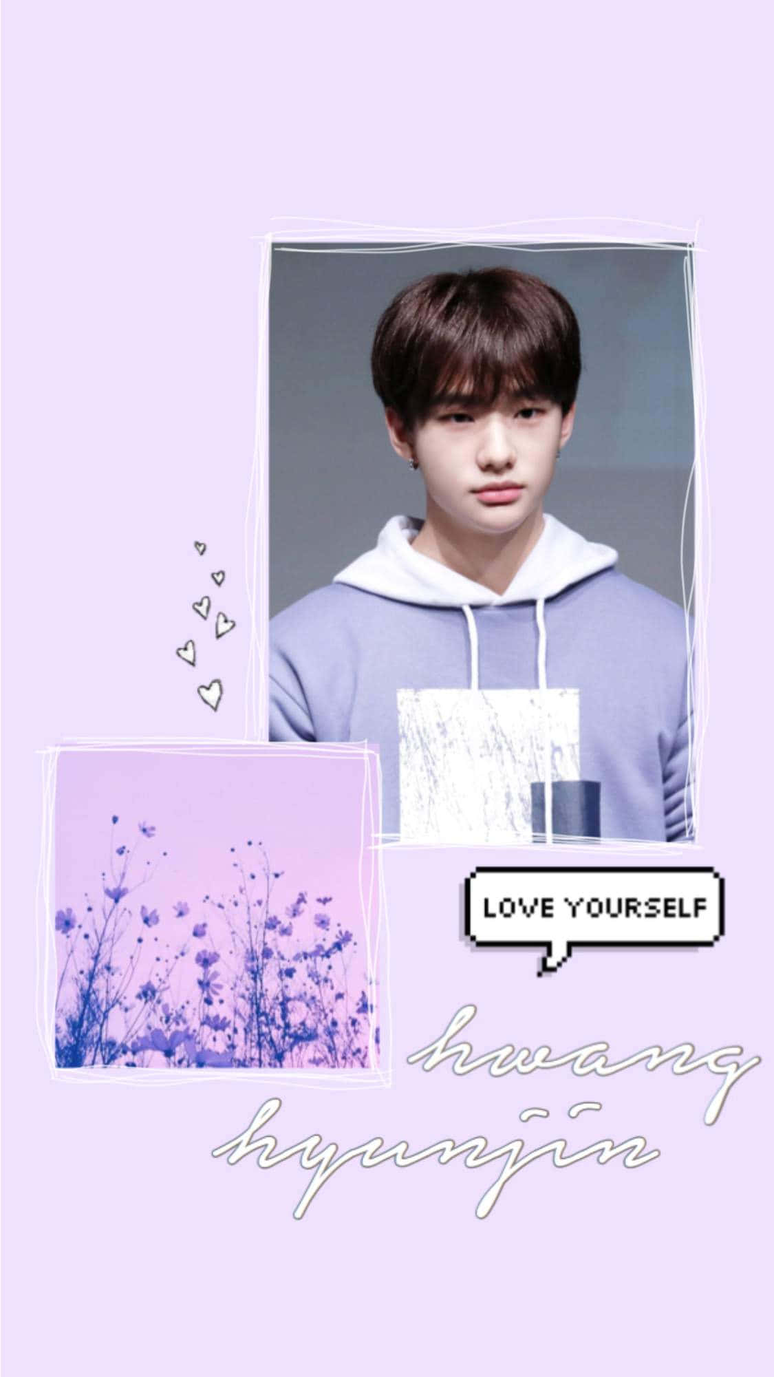 Suid-Koreaanse Rapper Hyunjin Lila Estetika Muurpapier